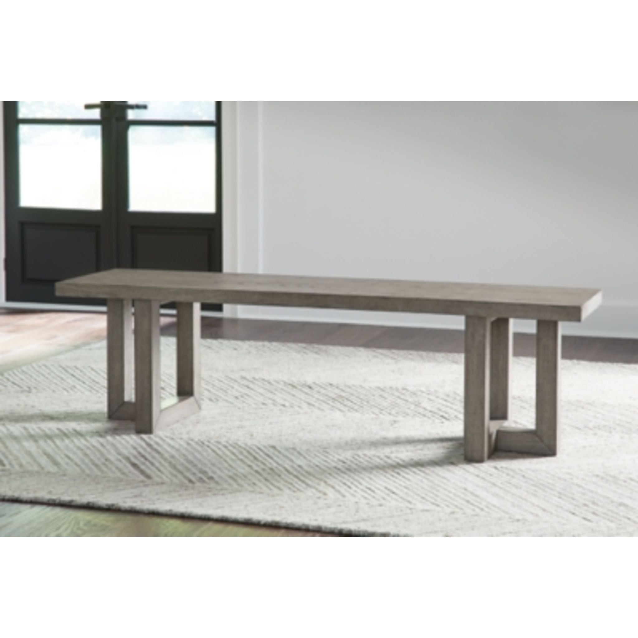 Anibecca Gray Dining Bench (D970 09) - Modern Kitchen Bench for Small Spaces, Breakfast Nook Seating, Entryway Furniture