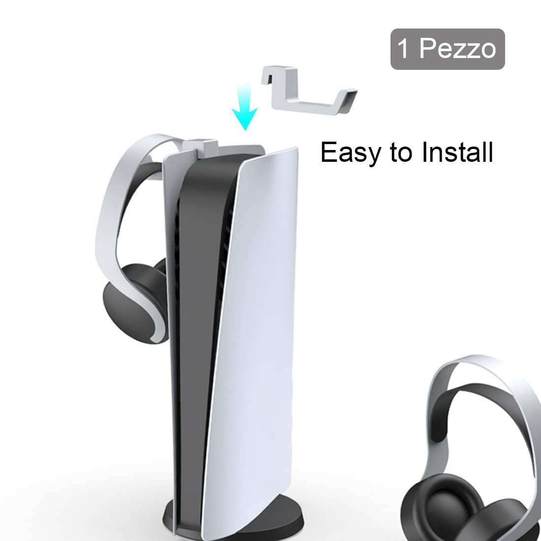PS5 Headset Holder - Gaming Headphone Hanger & Hook for PlayStation 5 - Perfect for Organizing Headsets on Gaming Desks or Entertainment Centers