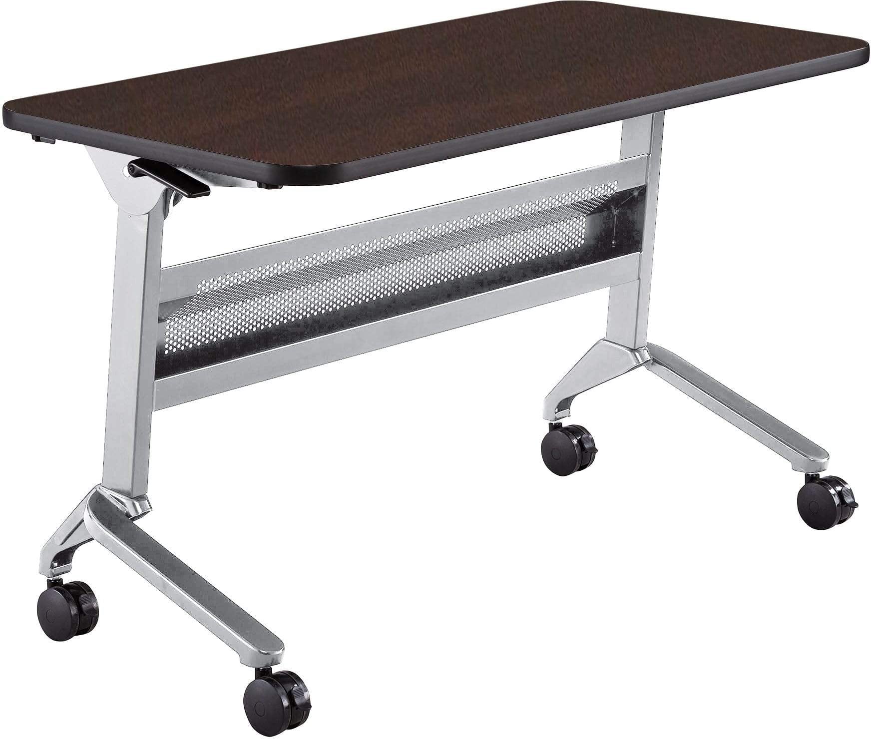 Safco Flip N Go 24 x 48 Inch Rectangular Training Table - Portable Folding Conference Table with Wheels [LF2448T] - Perfect for Meetings, Classrooms & Office Training Sessions