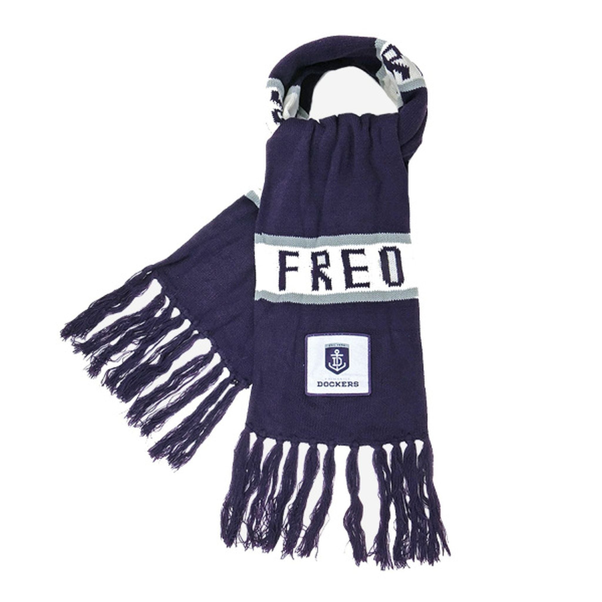 Burley Sekem Fremantle Dockers AFL Bar Scarf - Official AFL Football Fan Scarf for Games, Tailgating & Outdoor Events