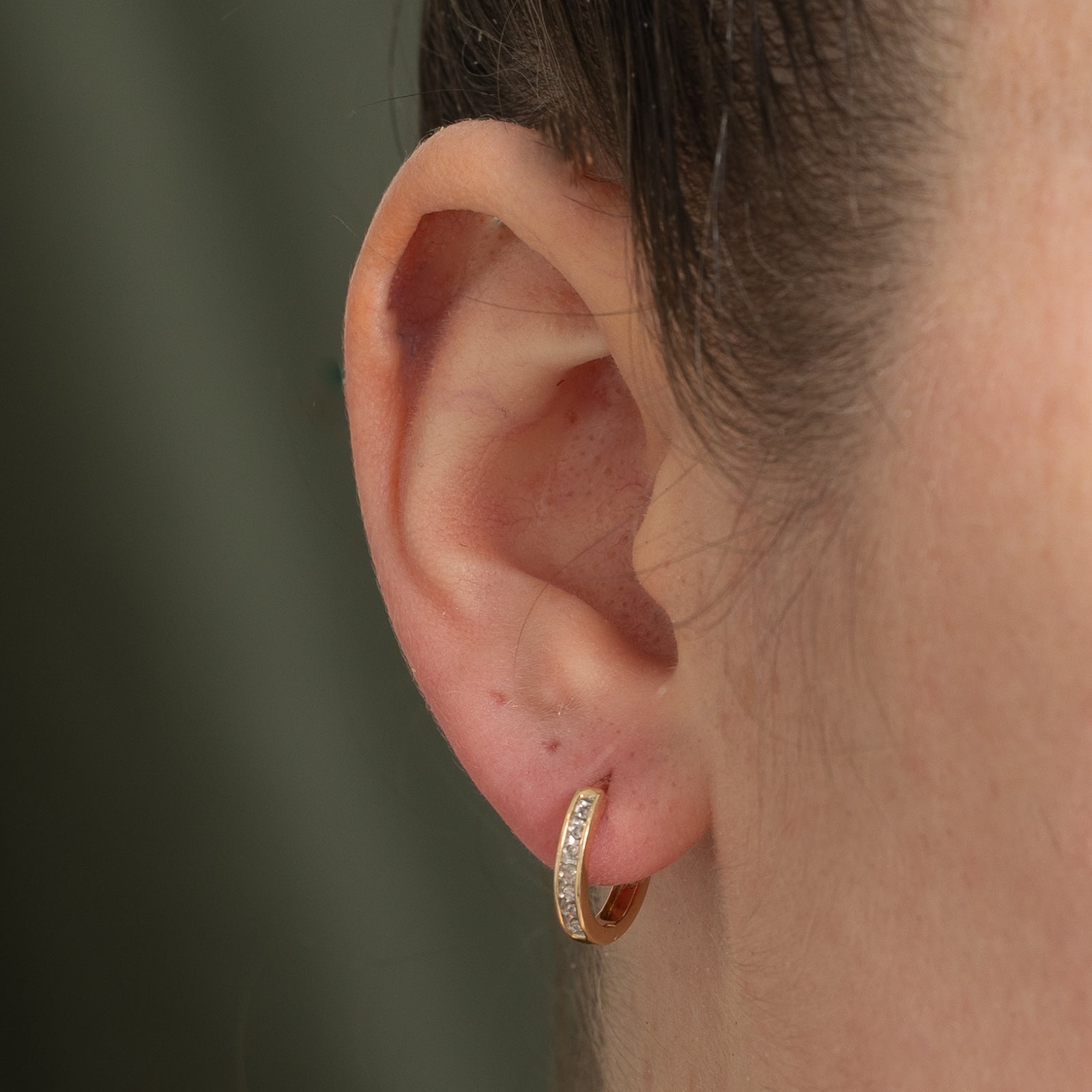 0.11ctw Diamond Huggie Hoop Earrings for Women - 14K Gold Plated, Minimalist Everyday Jewelry for Gifts & Special Occasions