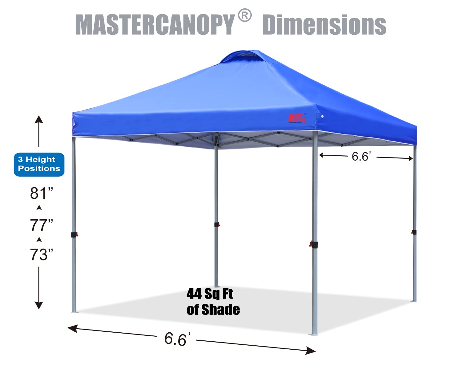 MASTERCANOPY Heavy-Duty Pop-Up Canopy Tent with Carry Bag - Blue | Perfect for Outdoor Events, Camping, Beach Parties & Tailgating