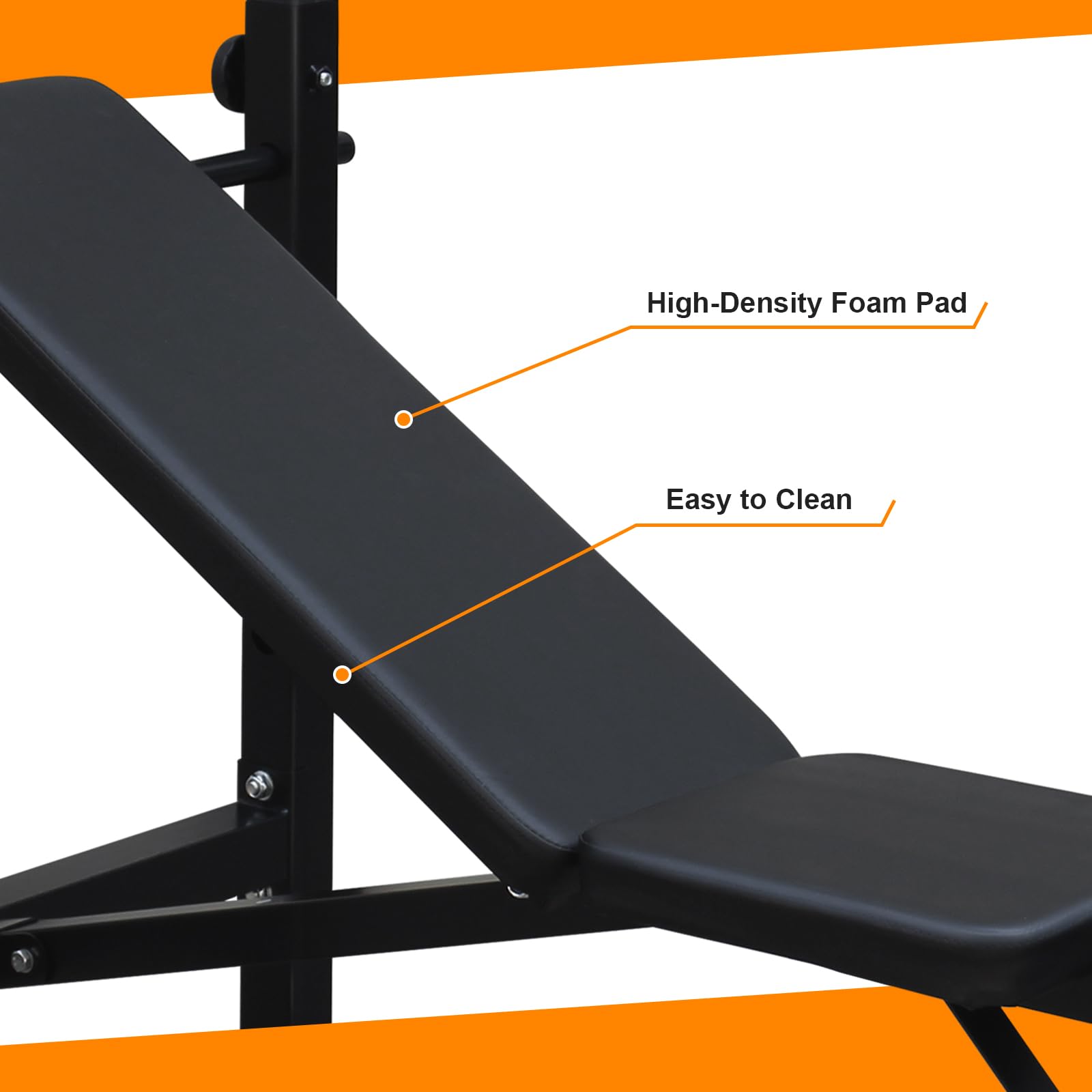 Adjustable Weight Bench with Squat Rack - Foldable Olympic Bench Press Set for Home Gym, Strength Training Equipment with Leg Developer - Perfect for Full-Body Workouts, Strength Building & Home Fitness Training