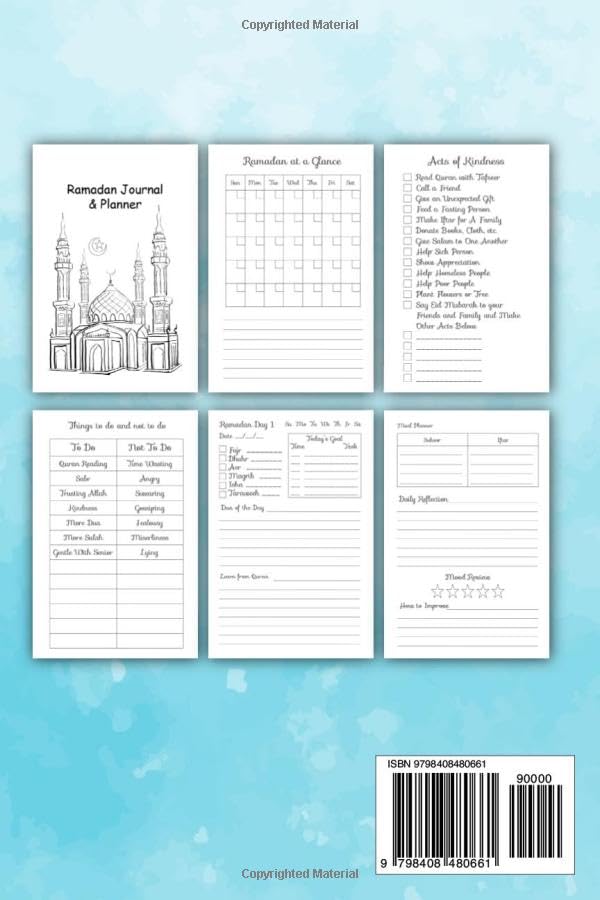 Ramadan Journal & Planner: 30-Day Guided Islamic Journal for Prayer, Quran Reading & Meal Planning - Perfect for Daily Goals, Salah, Dua Tracking & Spiritual Growth During Ramadan