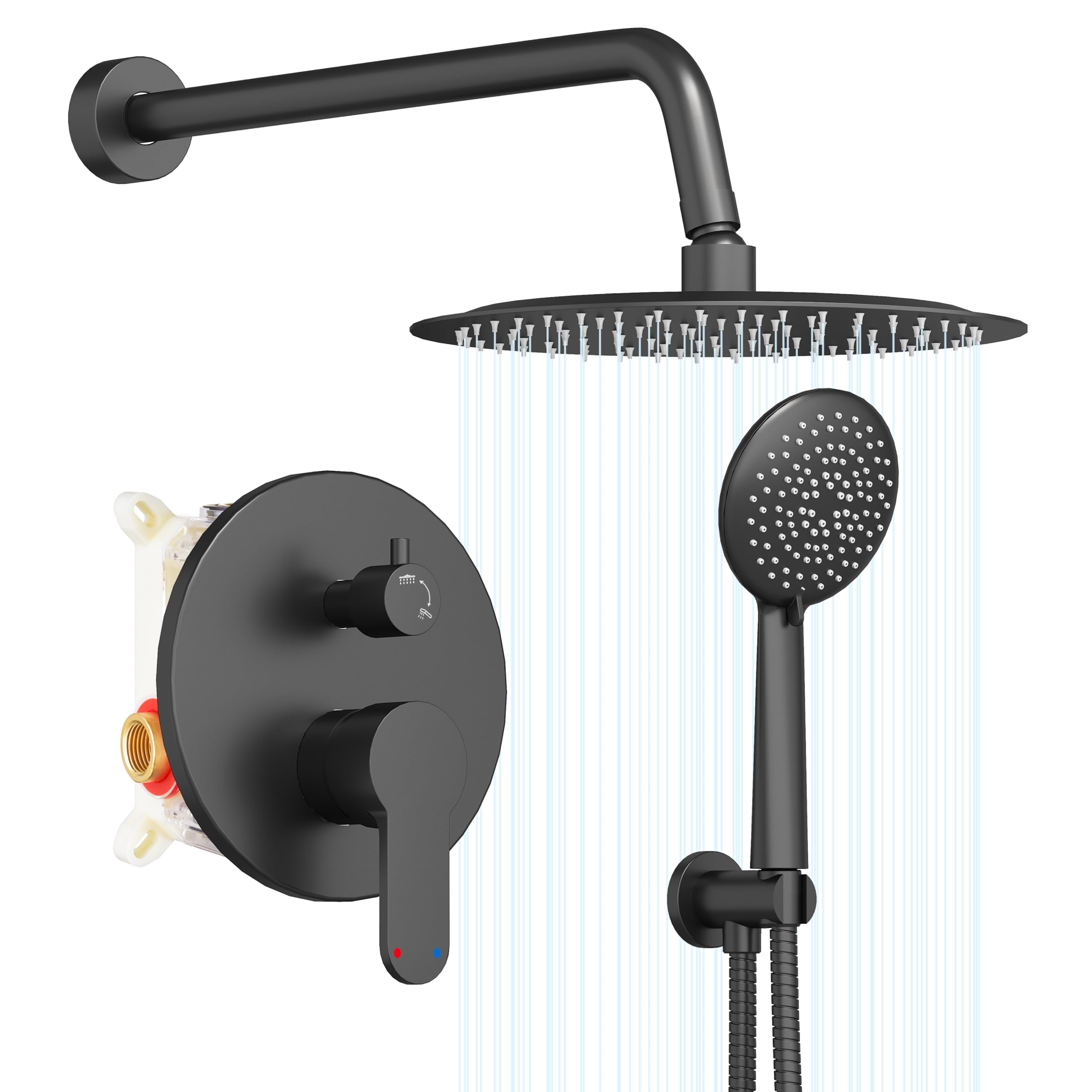 Gabrylly Matte Black Shower System - 12