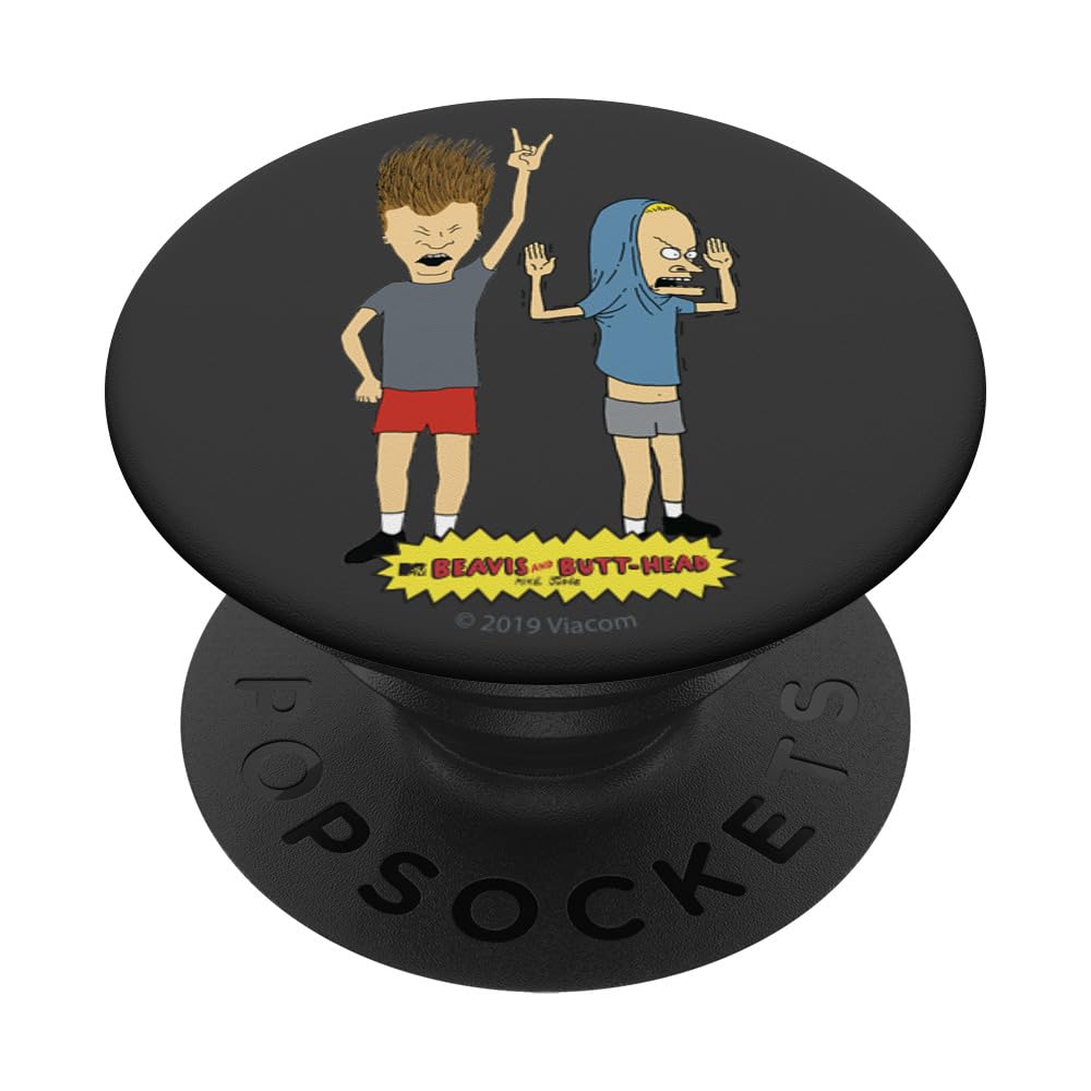 Beavis and Butt-Head Rock Out Friends PopSockets PopGrip - Swappable Phone Grip & Stand for iPhone, Samsung - Perfect for Music Lovers & TV Show Fans