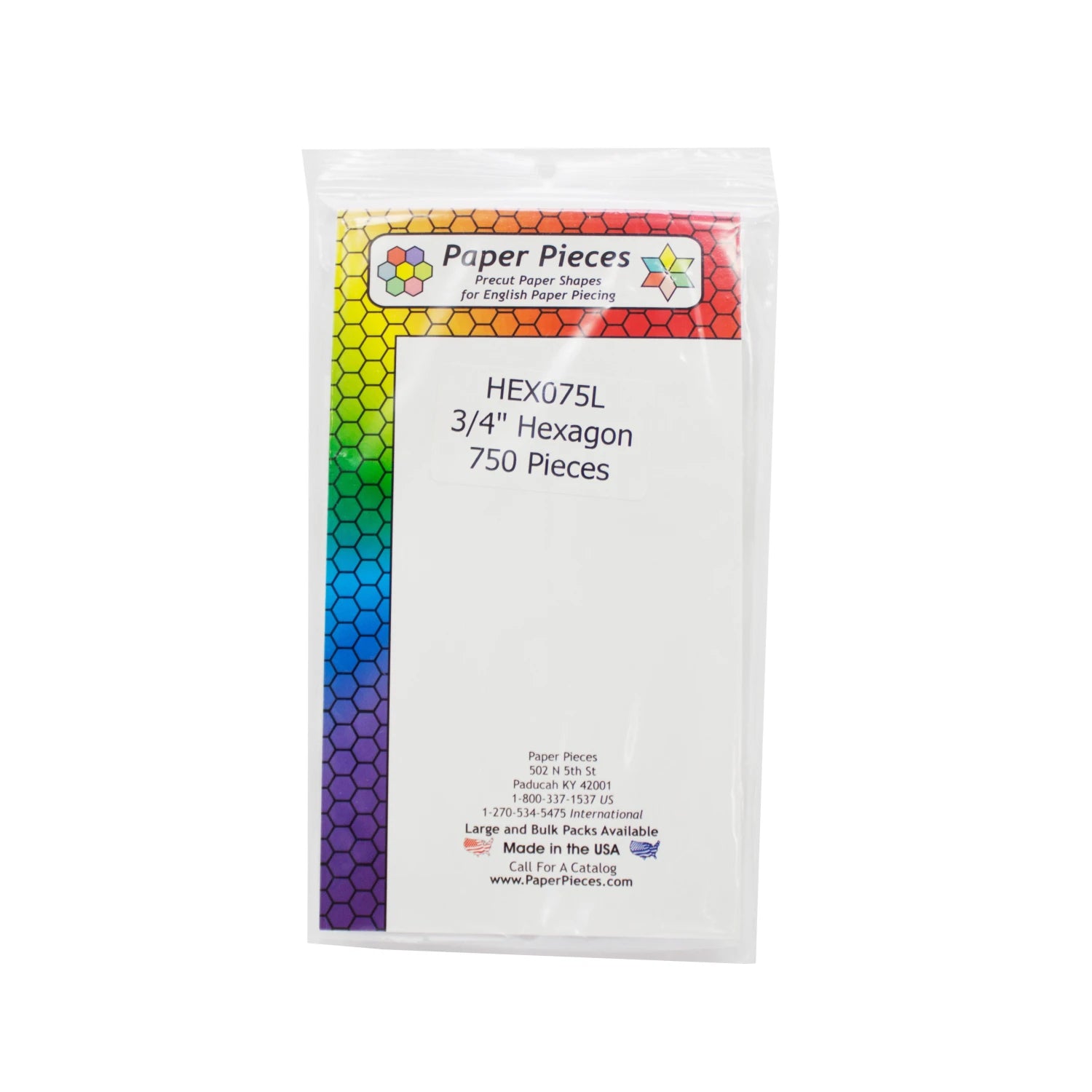 750-Piece Hexagon Paper Shapes for Quilting, Scrapbooking & DIY Crafts - 0.75 Inch Pre-Cut Pieces for Patchwork and Paper Art Projects
