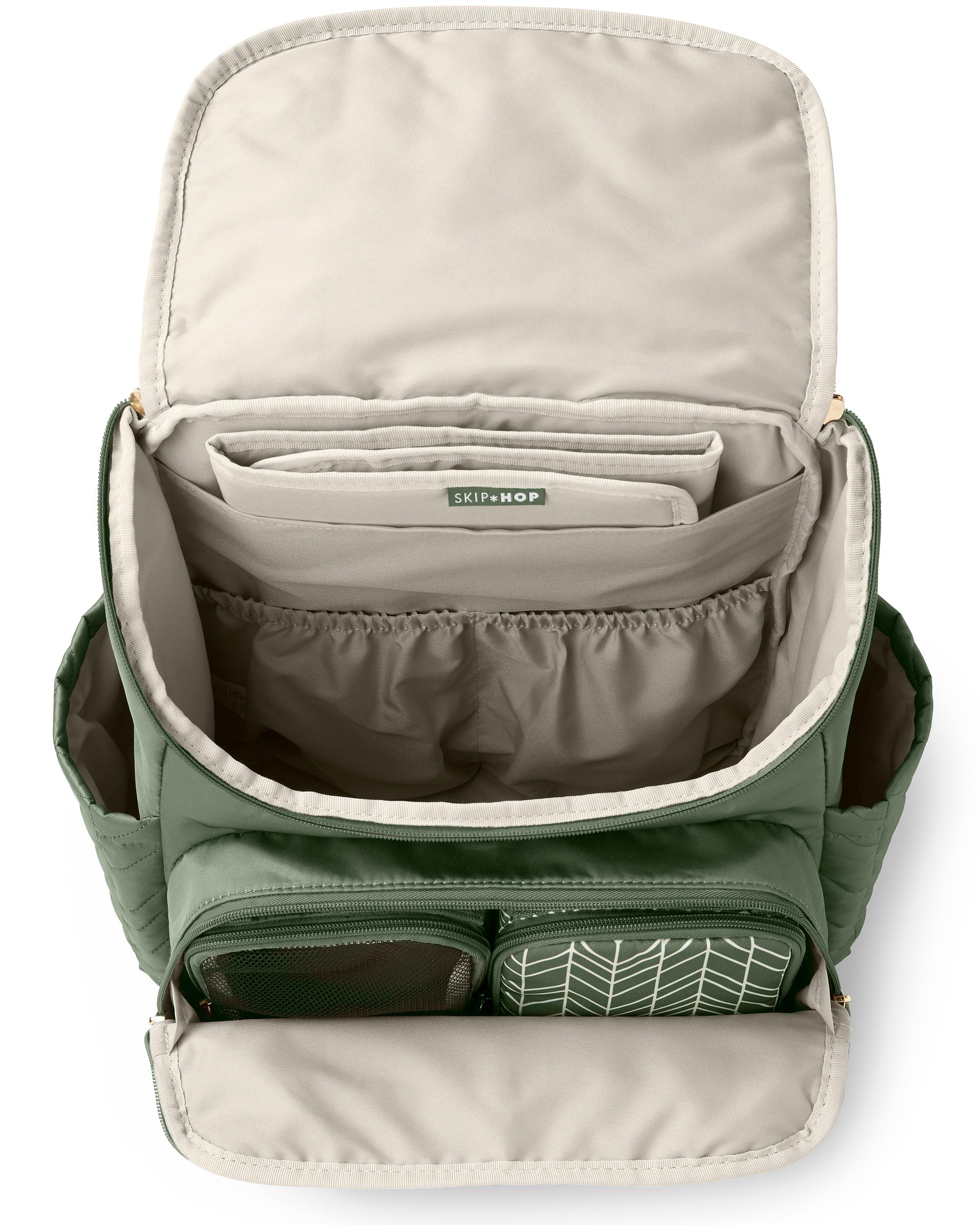Skip Hop Forma Diaper Backpack - Dark Sage | Stylish & Spacious Baby Bag for Parents on the Go | Perfect for Daycare, Travel & Everyday Use