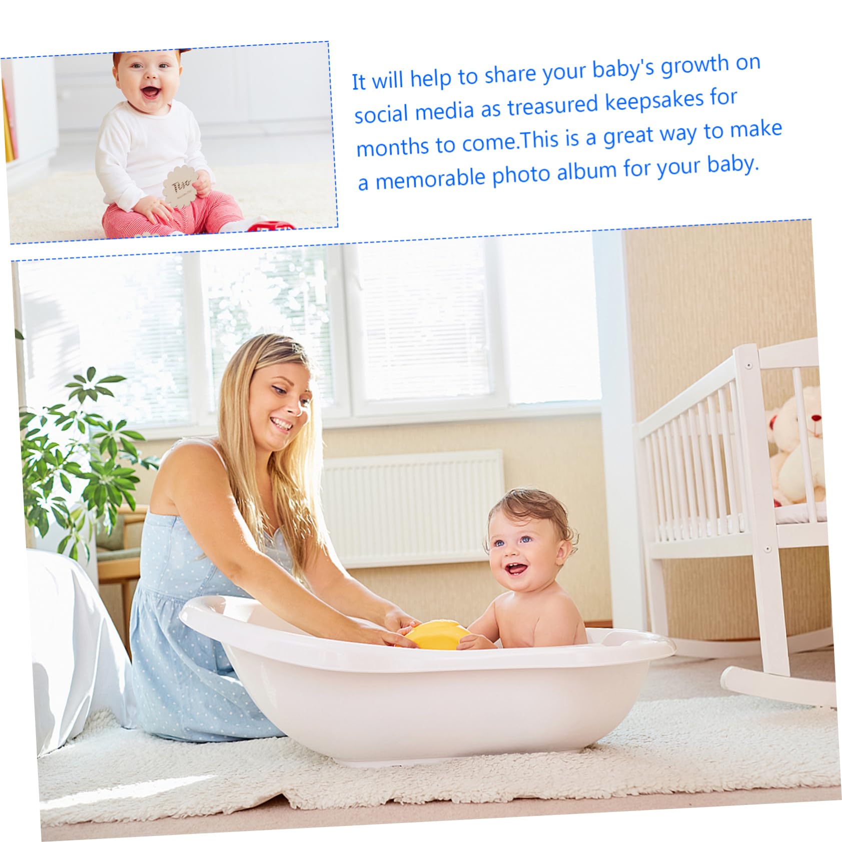 Totority 12Pcs Wooden Baby Full Month Commemorative Cards - Newborn Birth Month Keepsake for Birthday Celebrations, Baby Showers & Nursery Decor