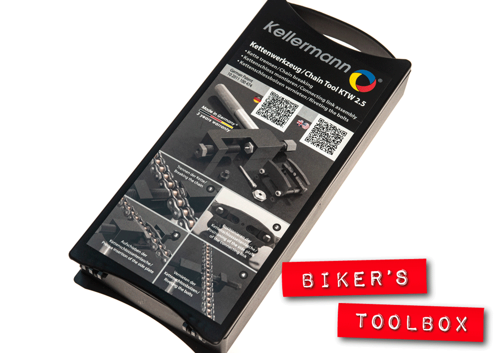 Kellerman KTW2.5 Professional Chain Breaker & Riveter Tool - Heavy Duty Motorcycle & Bicycle Chain Repair Kit for Bike Maintenance & Workshop Use
