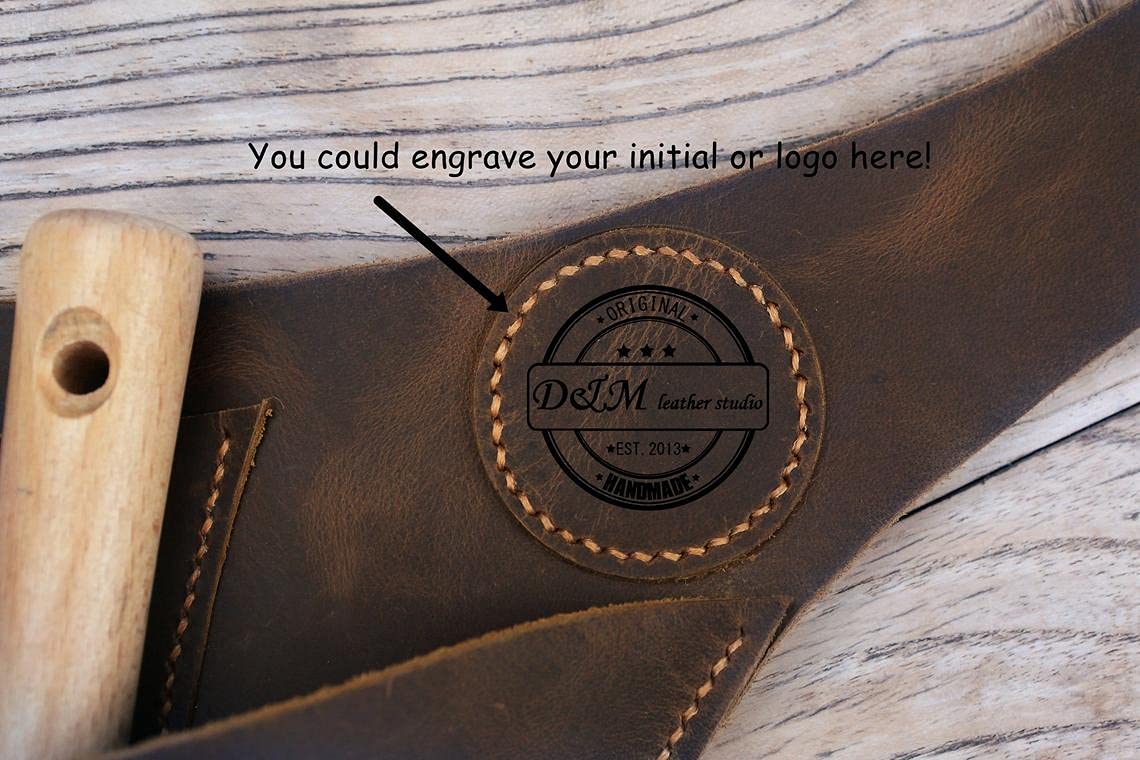Personalized Distressed Leather Garden Tool Belt with Pockets - Farm Floral Gardening Apron for Planting, Weeding & Harvesting - Perfect for Gardeners, Farmers & Outdoor Enthusiasts