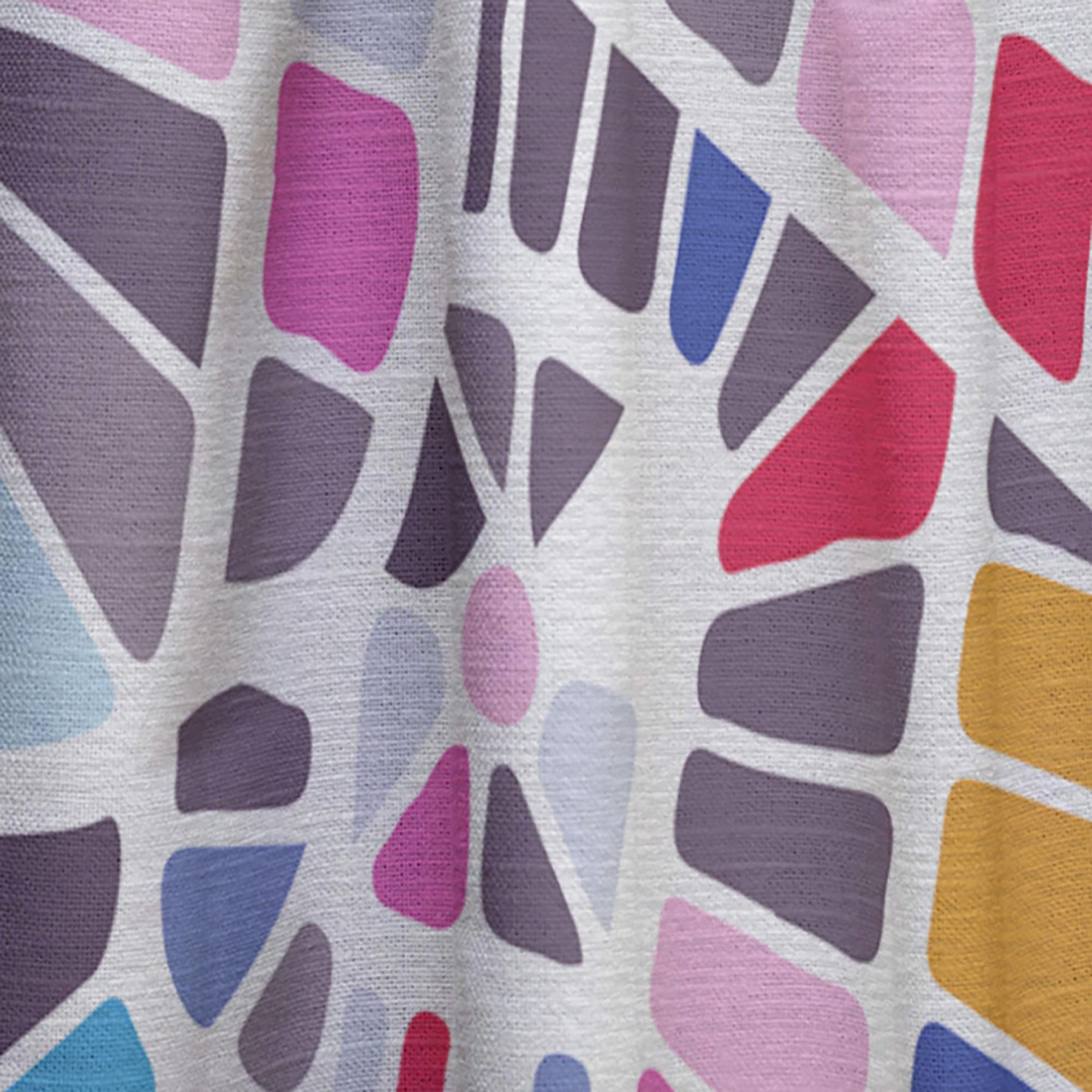 DesignQ Abstract Retro Geometric Pattern Thermal Insulated Curtains - Single Panel 52x120 - Blackout Drapes for Bedroom & Living Room - Perfect for Home Decor, Privacy & Temperature Control