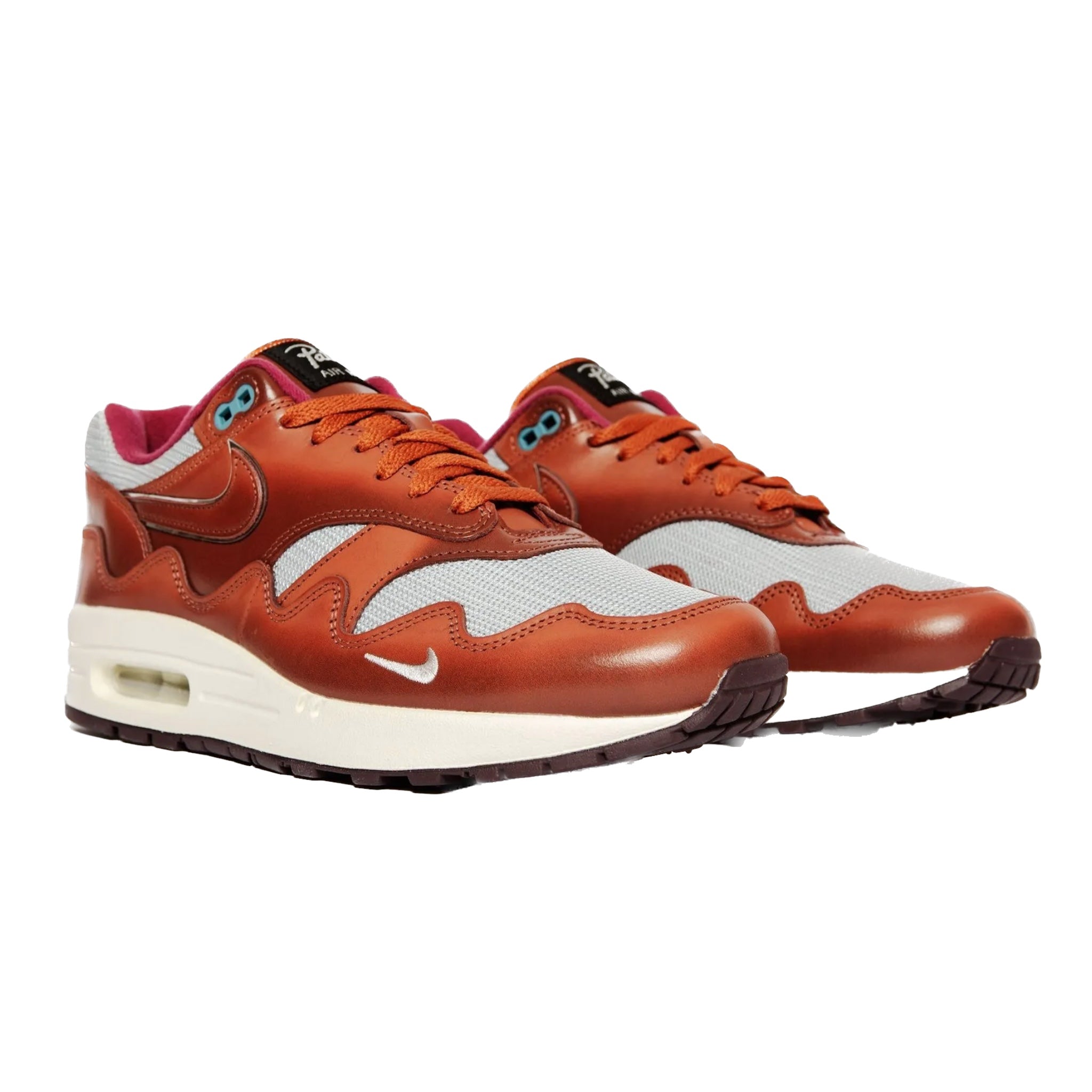 Nike Air Max 1 Patta The Next Wave Sneakers - Dark Russet & Metallic Silver Running Shoes for Men | Perfect for Gym Workouts, Jogging & Casual Streetwear Fashion