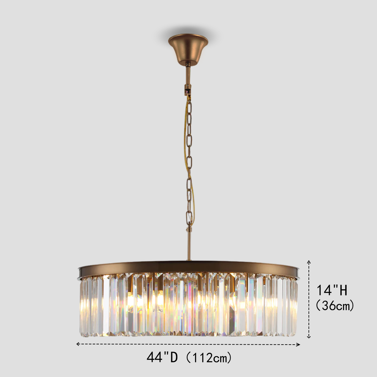 Falria 1-Tier Crystal Round Chandelier - Elegant Ceiling Light Fixture for Dining Room, Bedroom & Living Room Decor