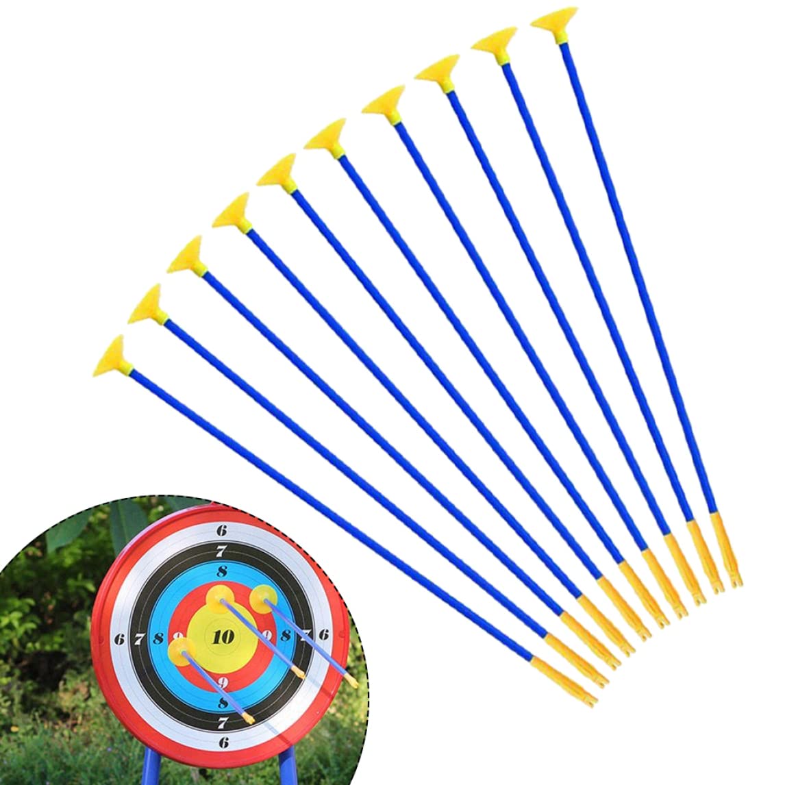 10Pcs Suction Cup Arrows - 16.5 Inch Safe Plastic Archery Set for Kids & Adults | Bow and Arrow Practice Toy with Strong Suction Tips | Perfect for Backyard Games, Birthday Parties & Outdoor Activities