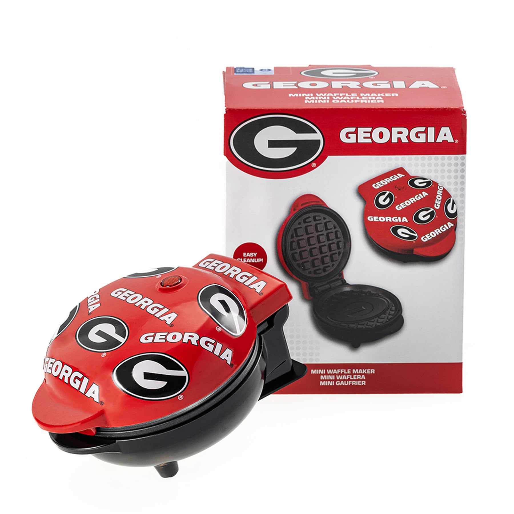 Georgia Bulldogs Mini Waffle Maker - Team Logo Waffle Iron for College Football Fans - Perfect for Game Day Breakfast & Tailgating Parties