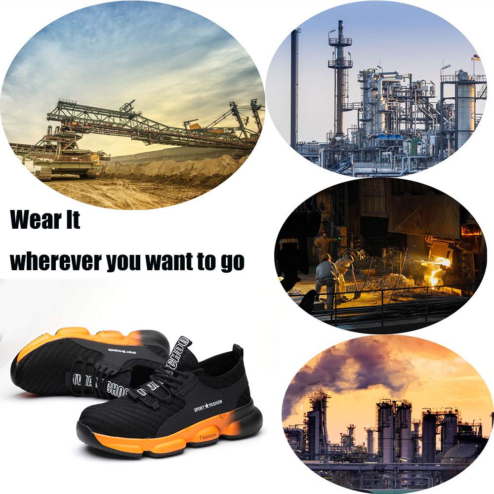 Steel Toe Work Shoes for Men & Women - Lightweight Safety Sneakers with Breathable Design for Construction & Industrial Workers | Perfect for Warehouse, Factory & Outdoor Job Sites