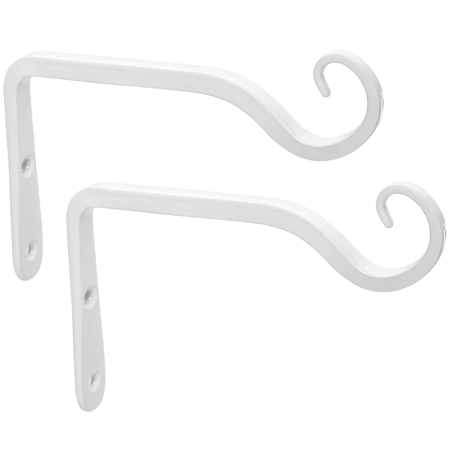 Mkono 6 Inch Metal Wall Hanging Plant Bracket - Decorative Plant Hook for Bird Feeders, Planters, Lanterns & Wind Chimes - Indoor Outdoor Home Decor (2 Pack, White) - Perfect for Balcony, Garden, Patio & Porch Decorations