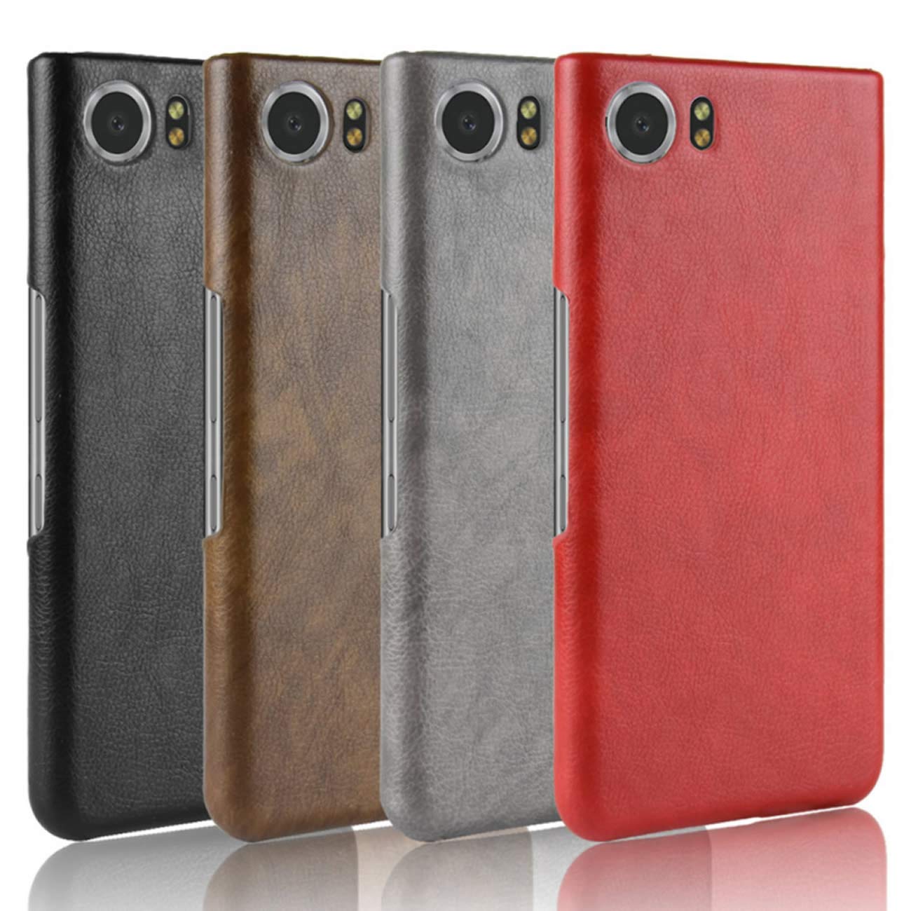 BlackBerry KEYone Case - Retro PU Leather Ultra Slim Shockproof Protective Cover with Back Bumper | Perfect for Business Professionals & Travel (Brown)
