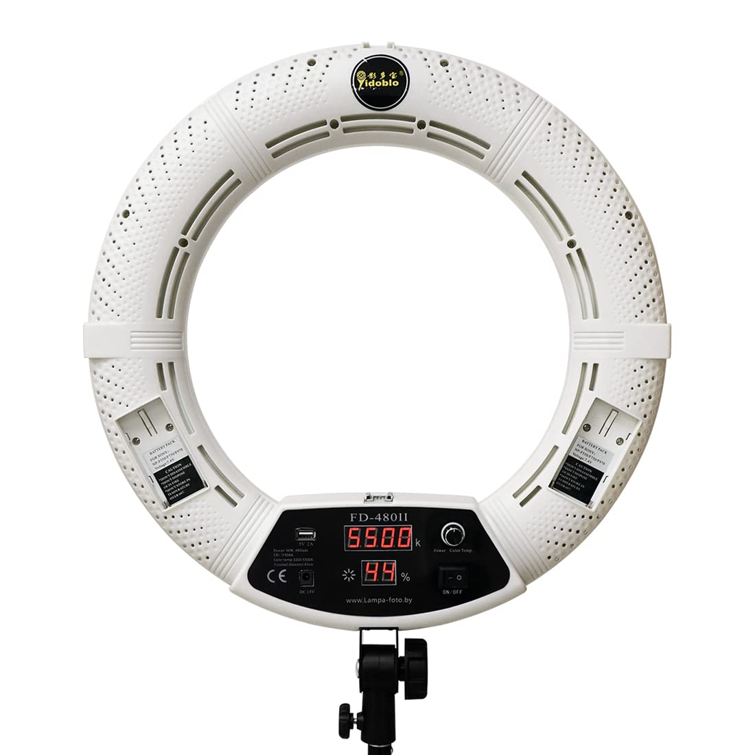Yidoblo 18-inch Dimmable LED Ring Light Kit with Digital Display (3200K-5500K) for Camera, Smartphone, YouTube, TikTok, Portrait & Studio Photography - Perfect for Selfies, Live Streaming, and Video Content Creation