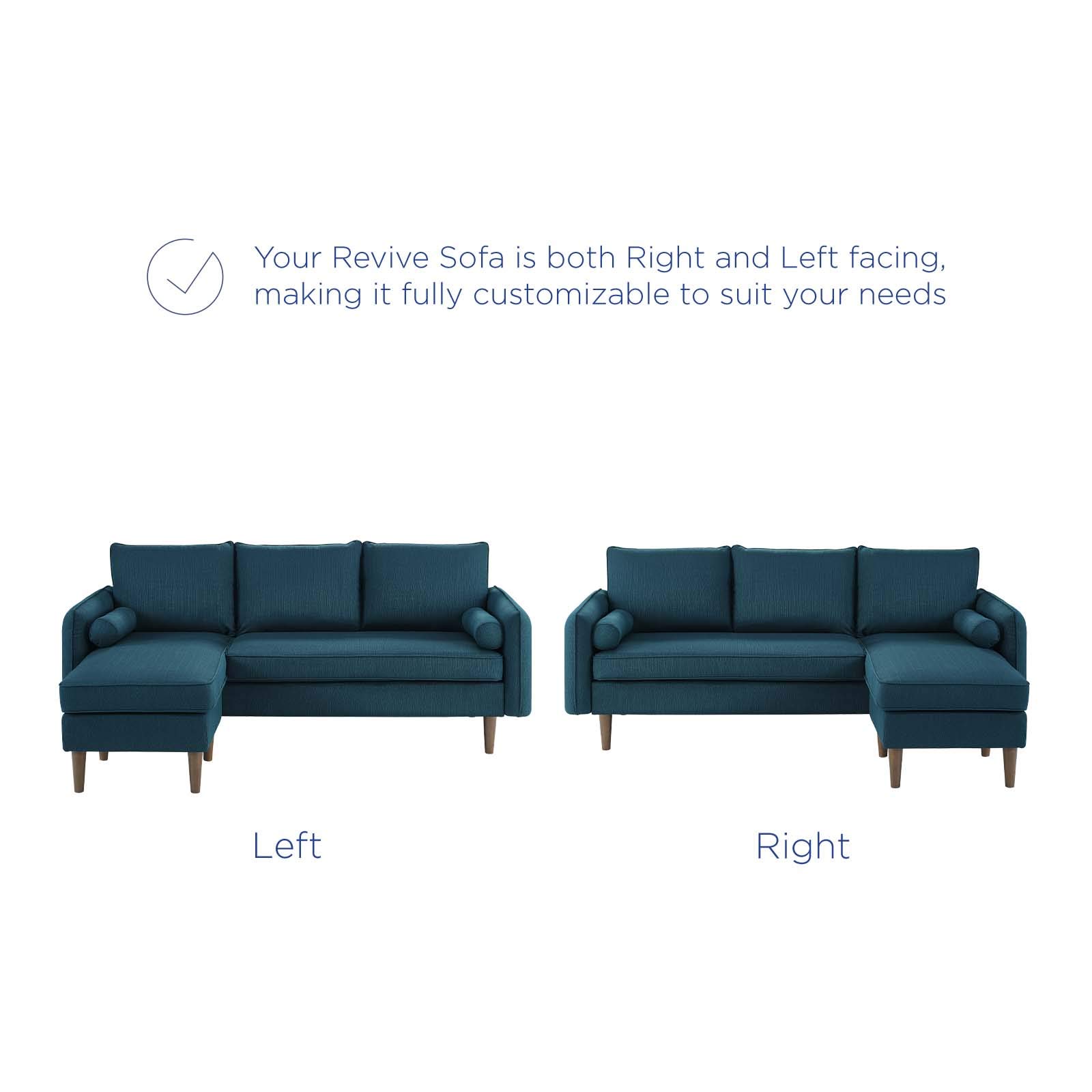 Modway EEI-3867-AZU Revive Upholstered Sectional Sofa - Left or Right Facing, Azure Blue Modern Fabric Sofa for Living Room, Lounge & Family Room Comfort