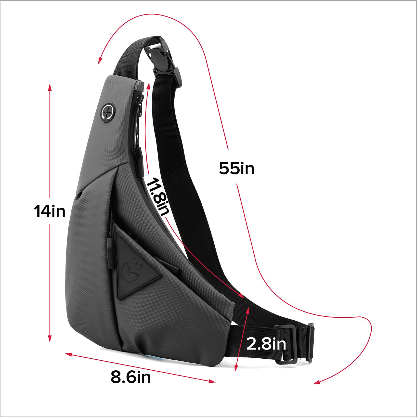 MAYMOONER Anti-Theft Sling Bag for Men & Women - Lightweight Chest Backpack for Hiking, Biking & Travel