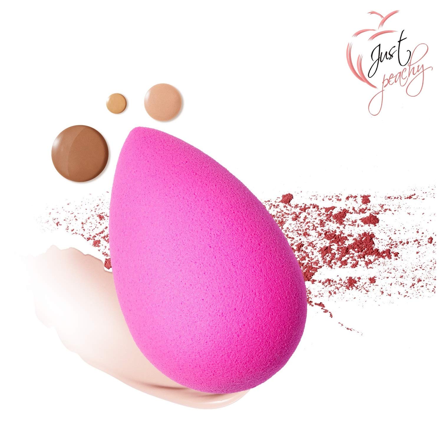 Just Peachy Beauty Blender Sponge - Soft Makeup Blending Tool for Flawless Foundation & Concealer Application (Color May Vary) - Perfect for Professional Makeup Artists & Everyday Beauty Routine
