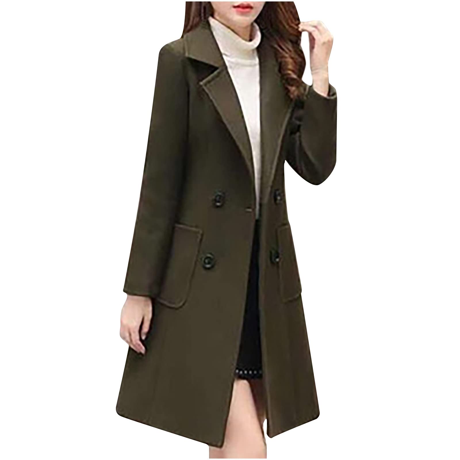 Posijego Women's Winter Thermal Long Sleeve Blouse Jacket - Warm Fleece Lined Fall Outerwear for Cold Weather, Work & Casual Outfits (Style C6)