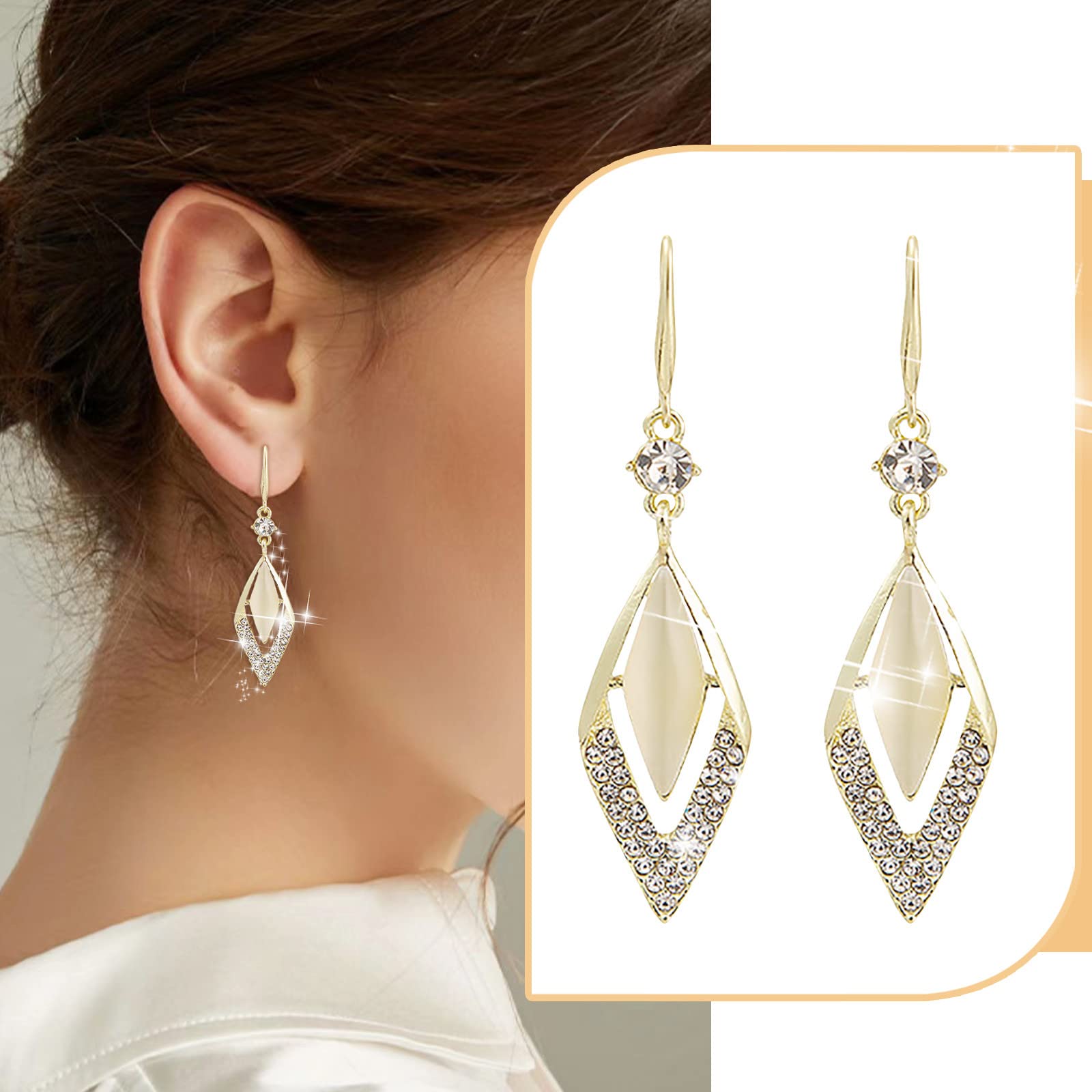 925 Sterling Silver Hypoallergenic Dangle Earrings for Women | Valentine's Day Gifts | Prime Day Special Deals 2025 | Elegant Jewelry for Date Night, Wedding & Special Occasions