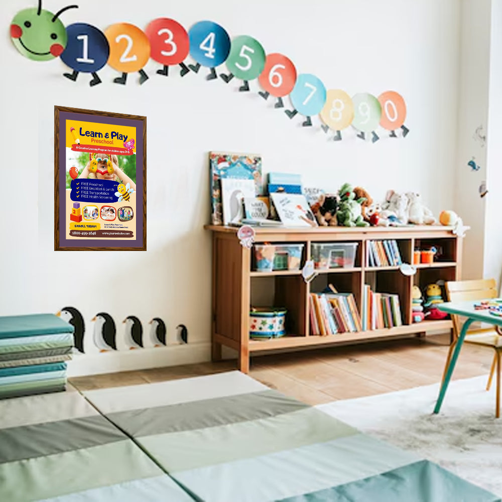 9x12 Designer Wood Snap Frames for Posters with 4 Wide Matboard - Perfect for Home Decor, Office Displays & Art Gallery Exhibitions