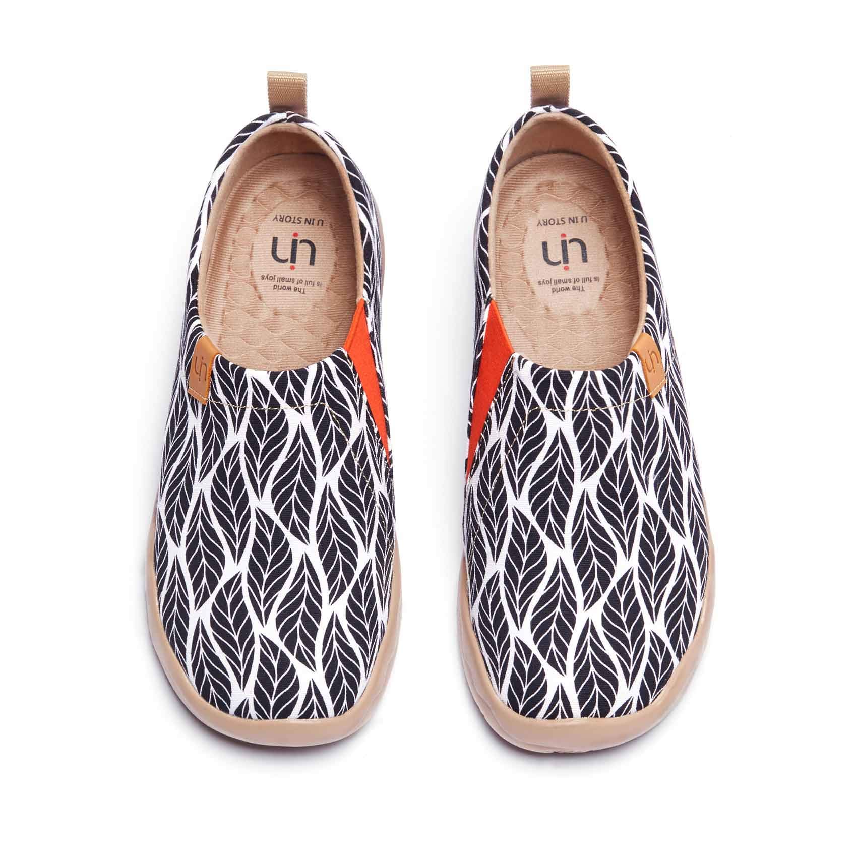UIN Women's Slip On Sneakers - Comfortable Knit Loafers with Artistic Painting | Soft Walking Shoes for Women | Perfect for Casual Outings, Work & Travel