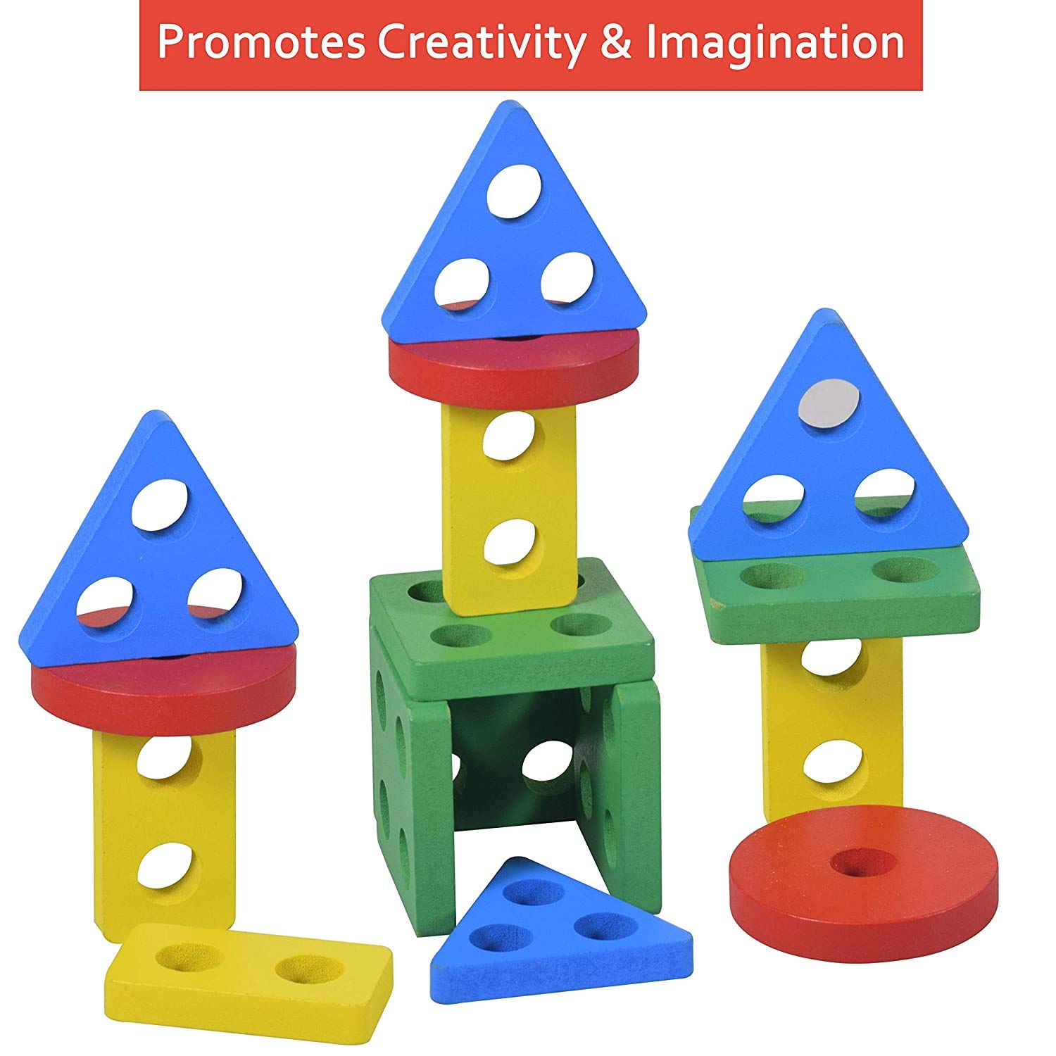 eS³kube Wooden Educational Toys for Kids Ages 2+ - 20-Piece Geometric Shape Matching Puzzle with 5 Columns, Montessori Learning Blocks for Toddlers | Perfect for Preschool STEM Activities & Early Childhood Development