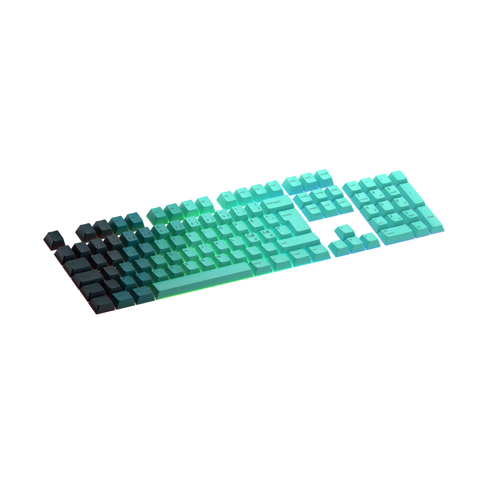Rainforest Nordic Keycaps for Mechanical Keyboards - Custom Cherry MX Keycap Set for Gaming & Typing (Office, Home, Gaming PC Setup)