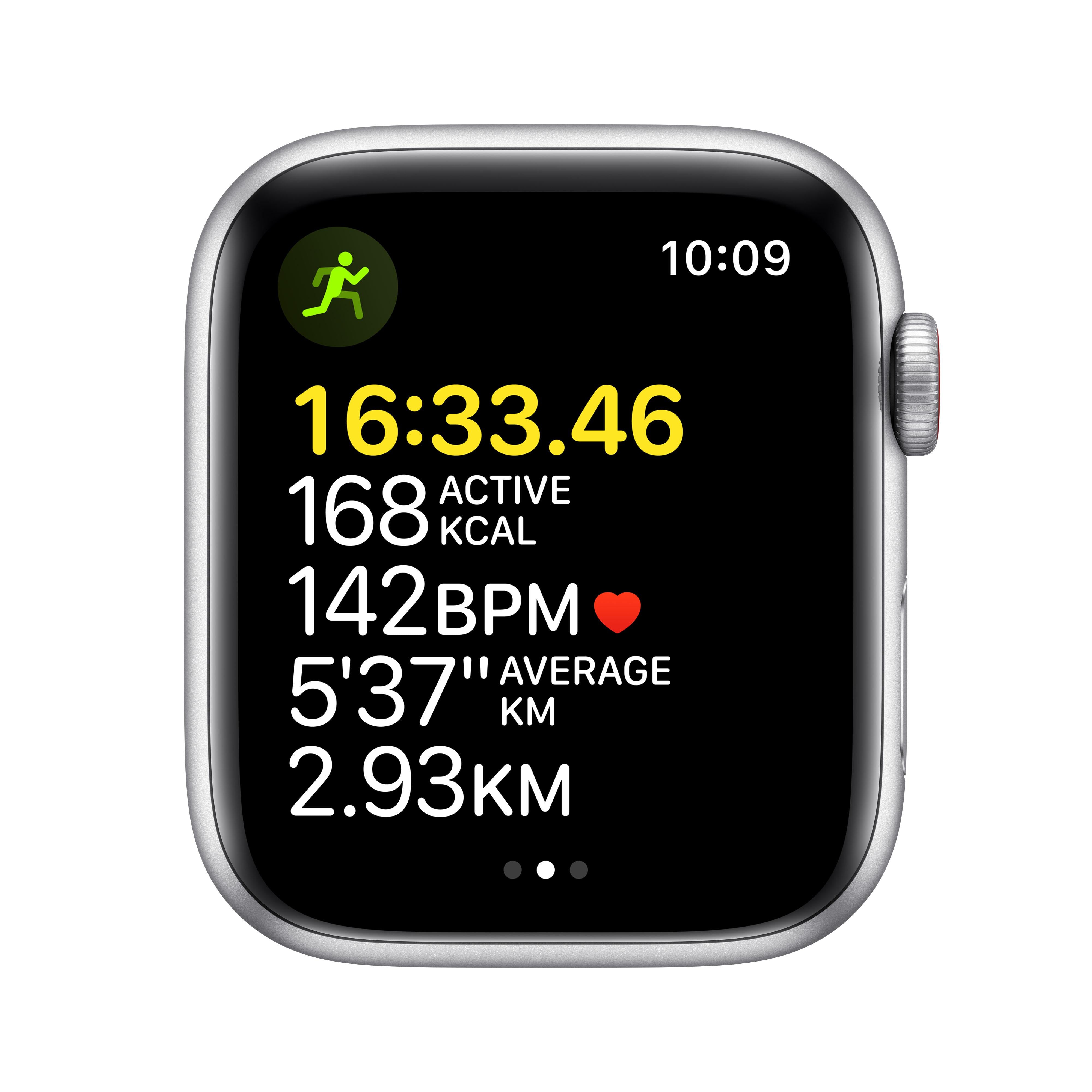 Apple Watch SE (GPS + Cellular) 44mm Silver Aluminum Case with Abyss Sport Band - Perfect for Fitness Tracking, Calls & Notifications on the Go