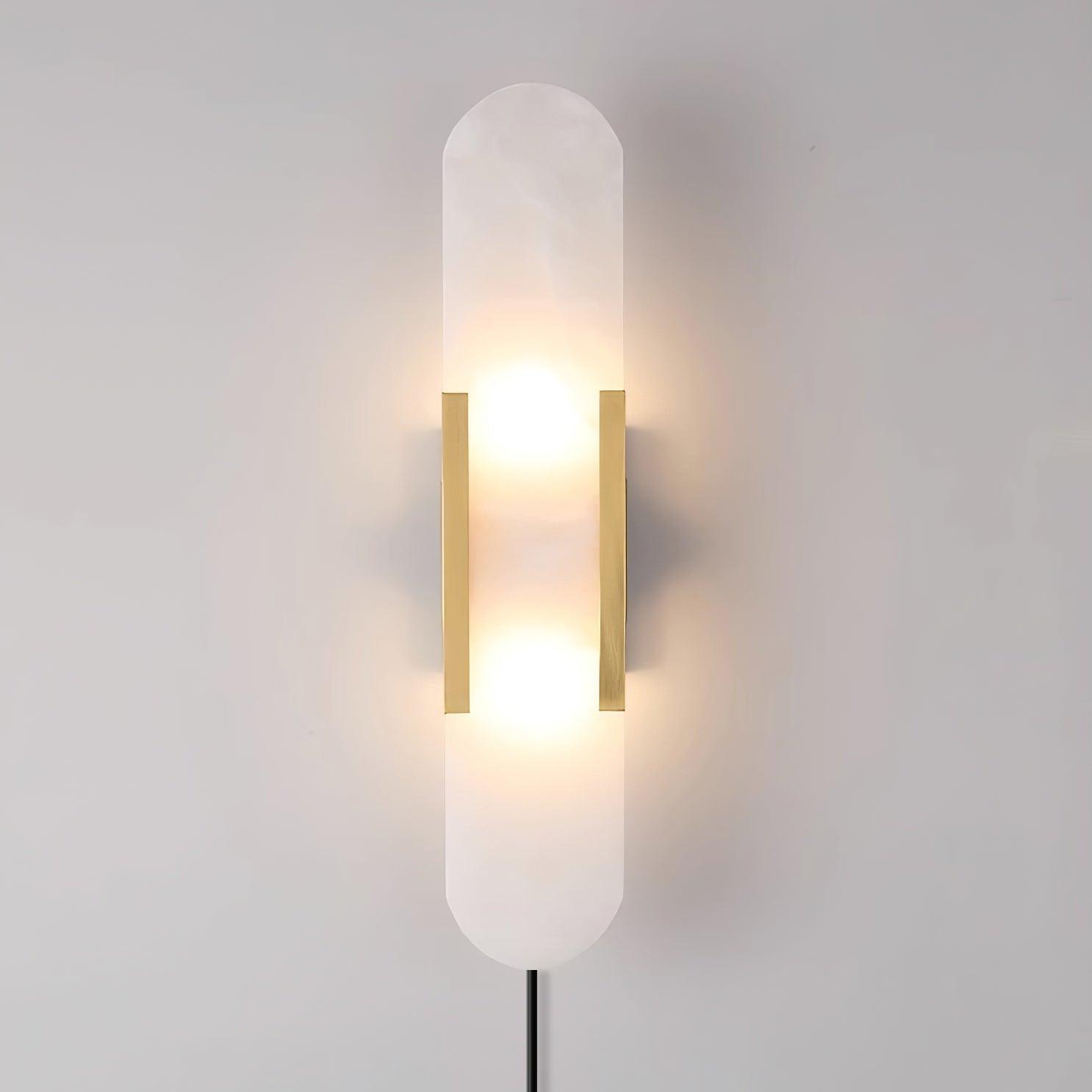 Melange Elongated Plug-in Wall Sconce Light - Modern Plug in Wall Lamp for Bedroom, Living Room & Hallway Lighting