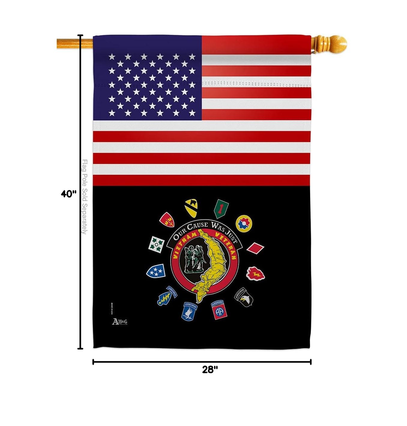 Americana Home & Garden US Vietnam Veteran House Flag 28x40 Inch - Double-Sided Army Armed Forces Vertical Decorative Banner for Yard, Garden & Patriotic Display | Perfect Gift for Veterans & Military Appreciation
