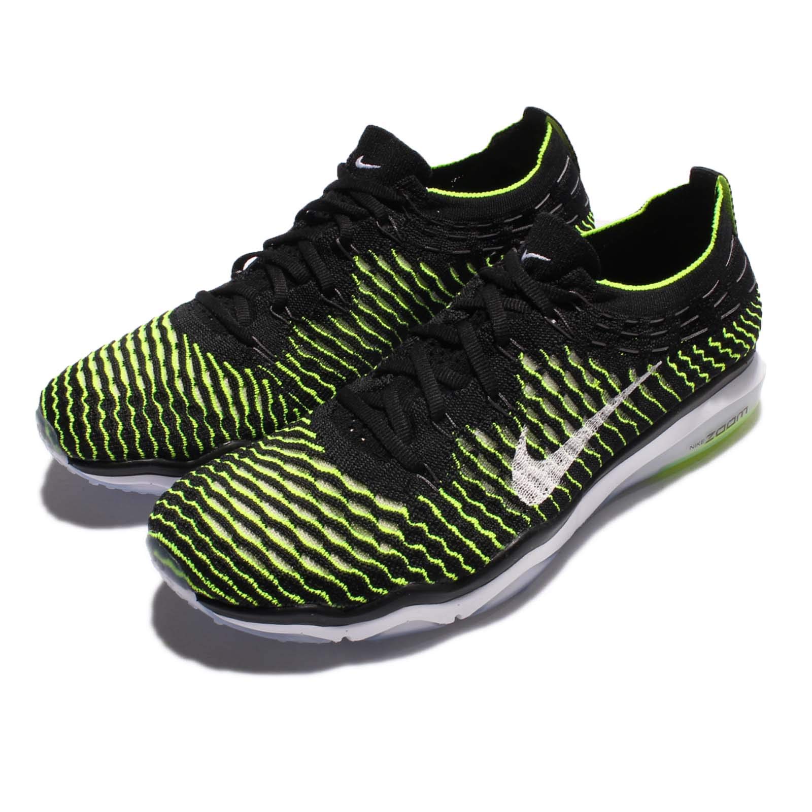 Nike Women's WMNS Air Zoom Fearless Flyknit Running Shoes - Black/White-Volt - Size 8 M US - Lightweight & Breathable for Gym Workouts & Daily Jogging