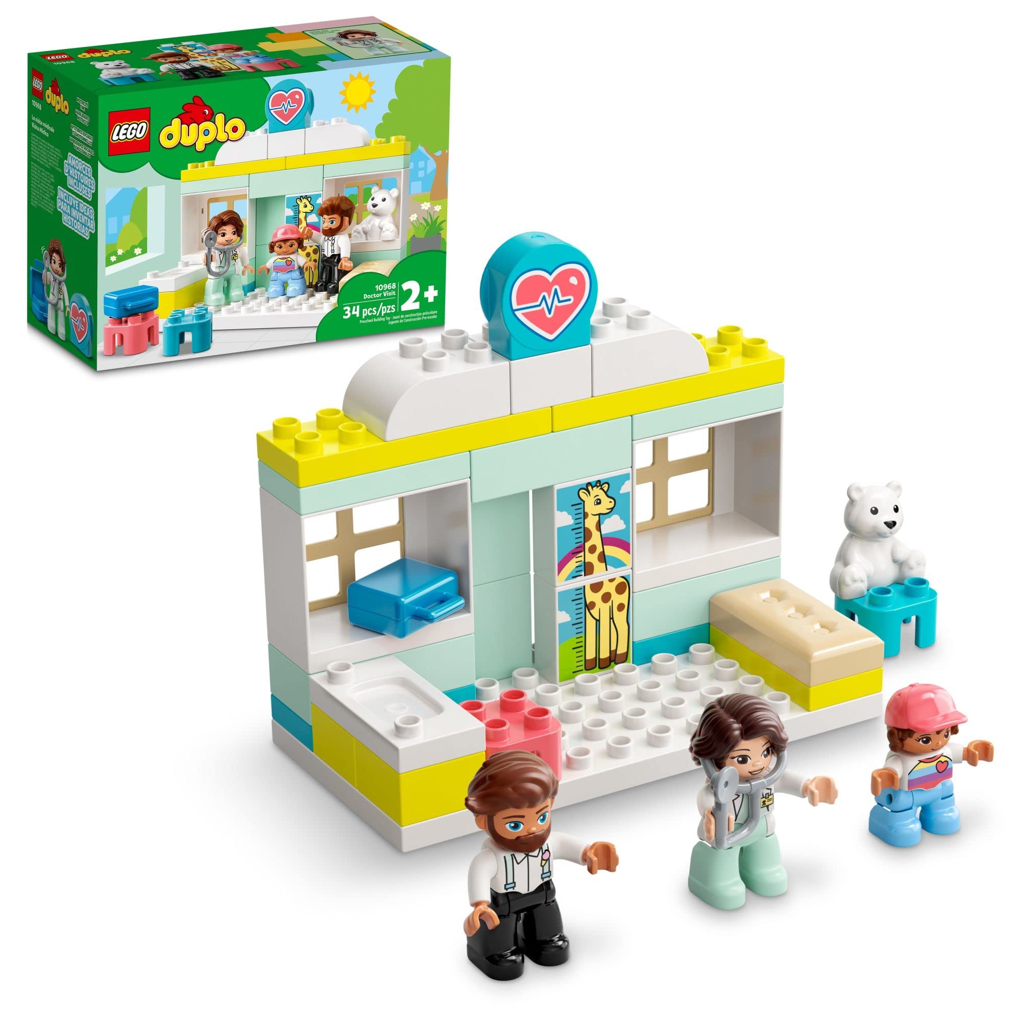 LEGO DUPLO Doctor Visit 10968 Building Set - Educational Toy for Toddlers Ages 2+ with Doctor, Father & Child Figures | Pretend Play, Early Learning & Development Gift for Boys & Girls | Perfect for Preschool Roleplay & Parent-Child Bonding