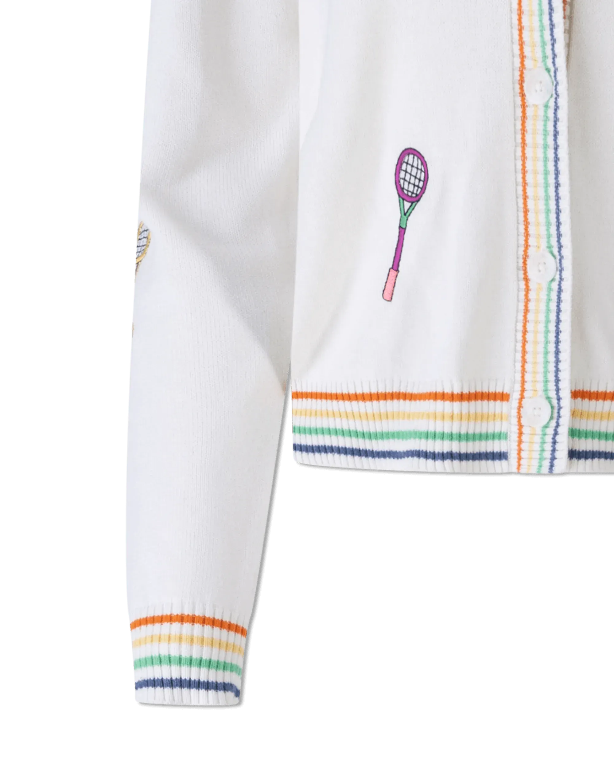 Embroidered Racket Cardigan for Women - Stylish Knit Sweater for Casual Wear, Office & Fall Fashion