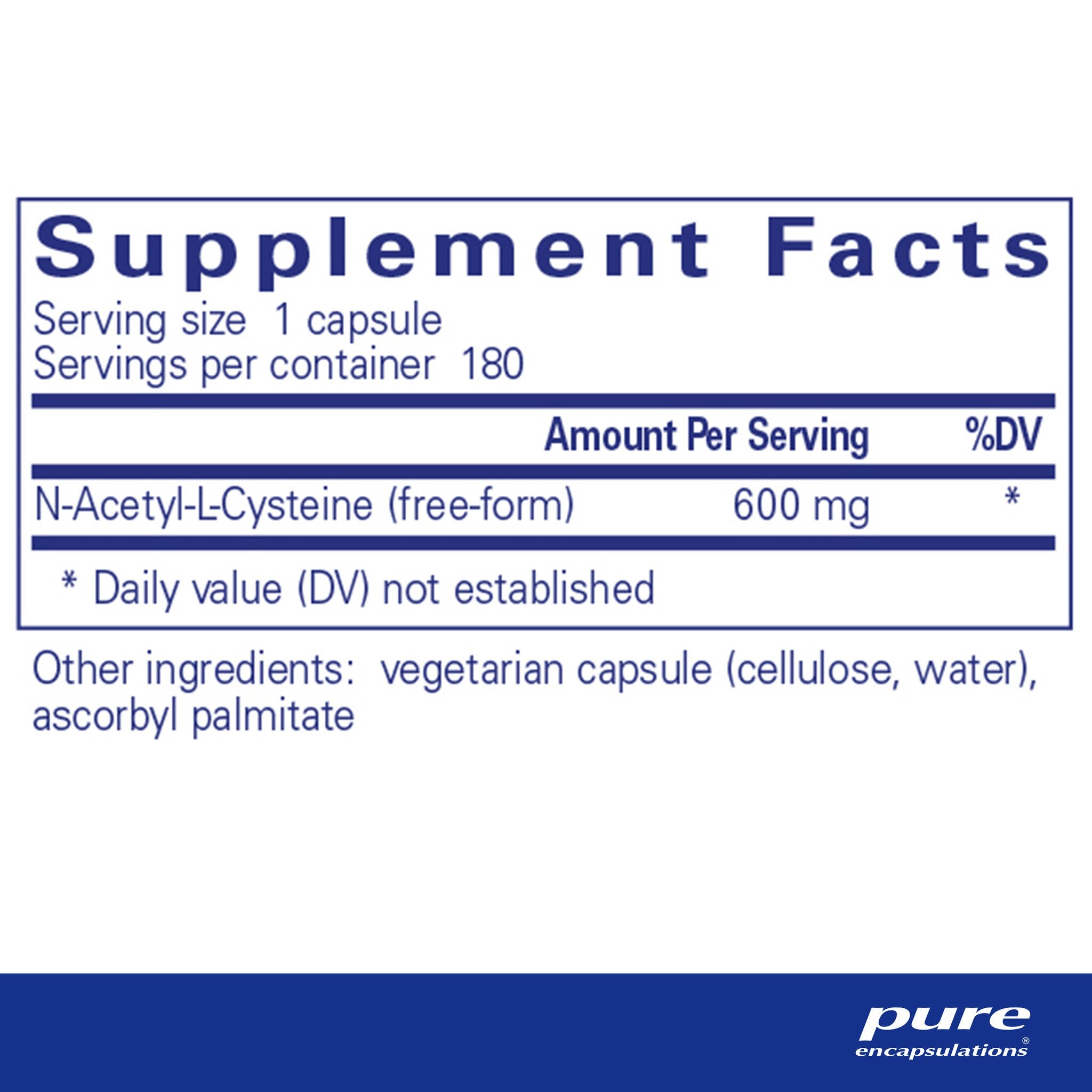 Pure Encapsulations NAC (N-Acetyl Cysteine) 600mg Supplement - Supports Liver Detox & Respiratory Health | Antioxidant for Immune Support & Cellular Protection | Ideal for Daily Wellness & Detox Regimen