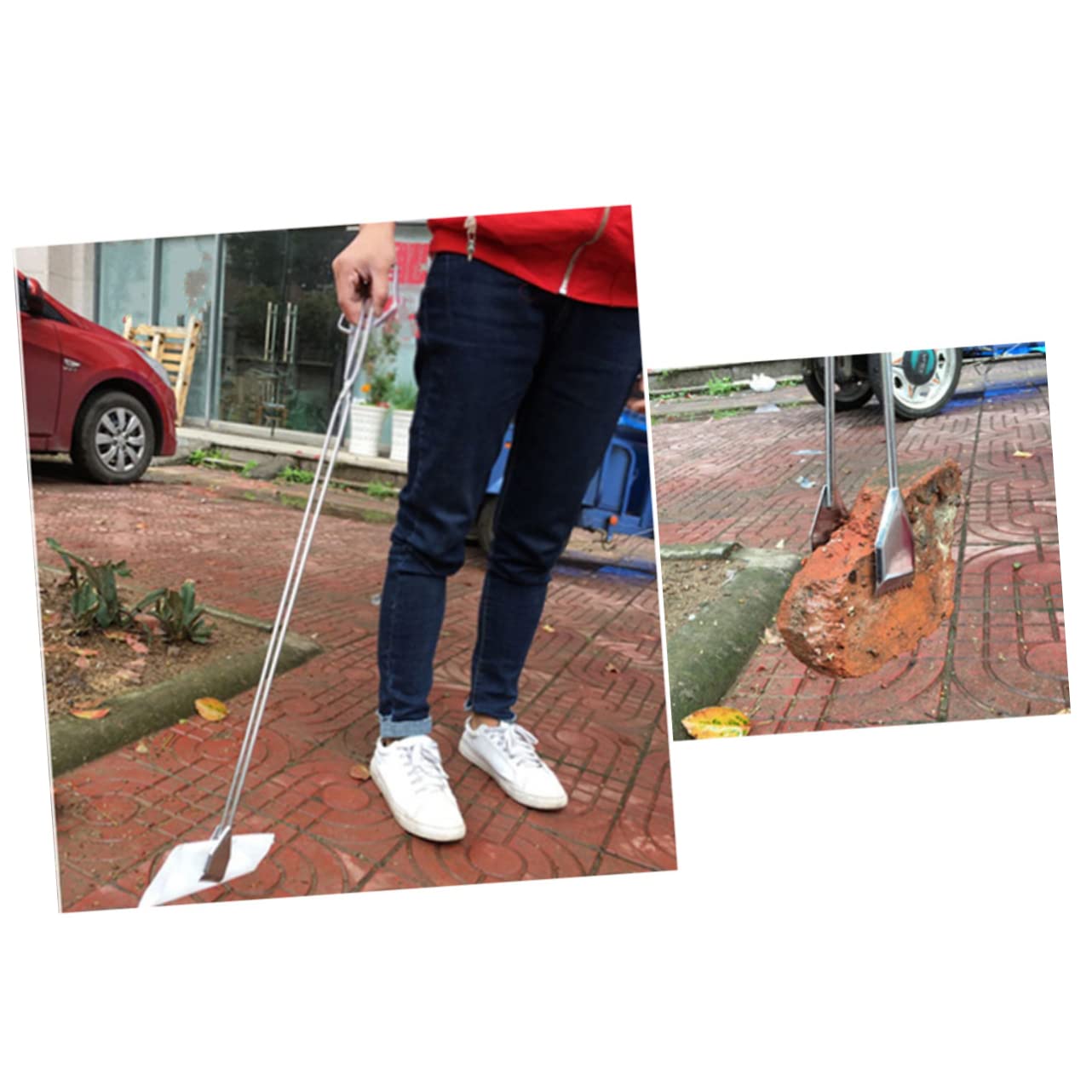 2PCS 60cm Heavy Duty Stainless Steel Scissor Tongs - Grill Tools & Garbage Pickup Clamp for Outdoor BBQ, Camping, Picnics & Trash Collection - Durable & Portable Kitchen & Cleaning Accessories