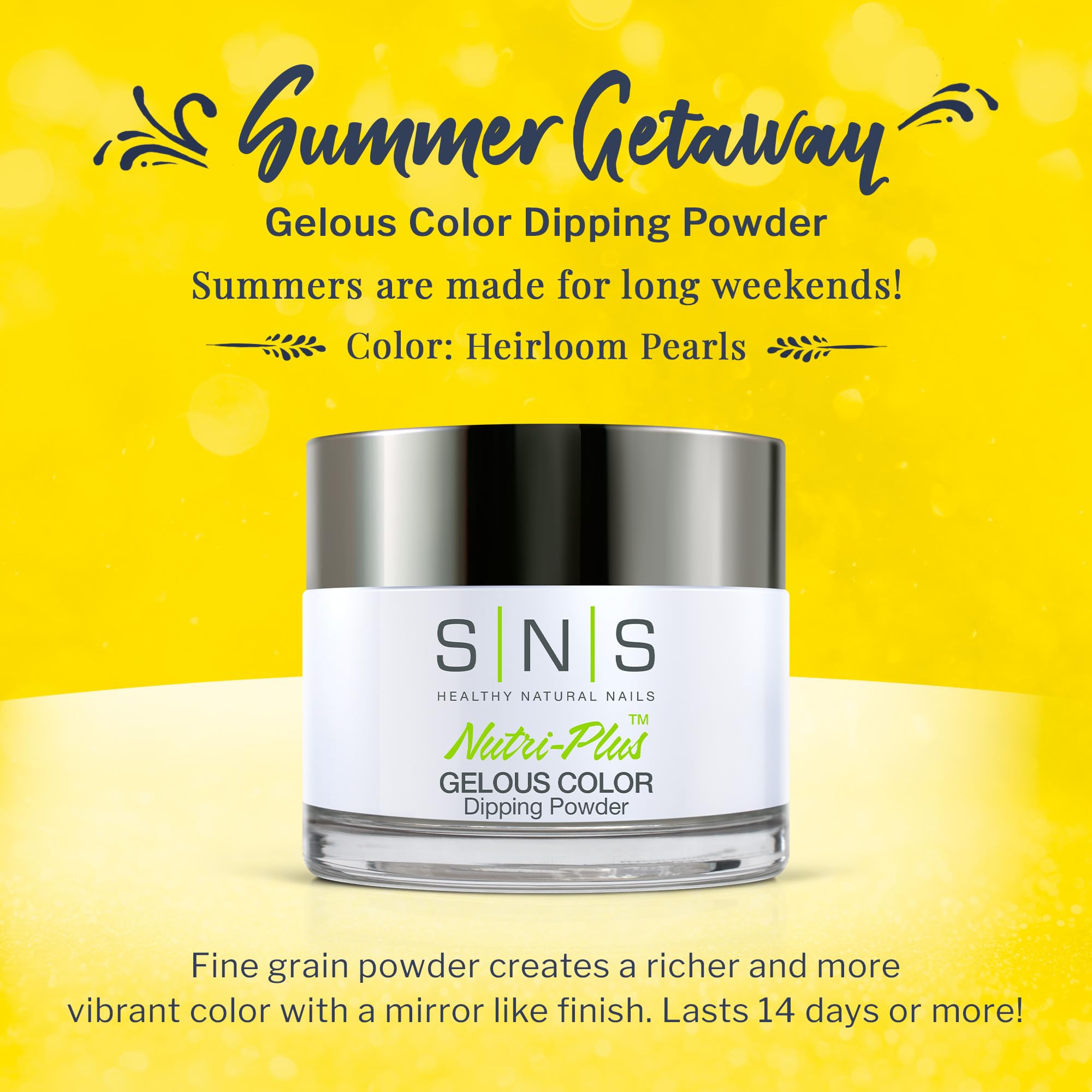 SNS Nail Dip Powder - Gelous Color Dipping Powder in Heirloom Pearls (White Shimmer) - 14-Day Long Lasting Dip Nail Polish - Low Odor, No UV Lamp Needed - 1oz - Perfect for Manicures, Pedicures & DIY Nail Art at Home