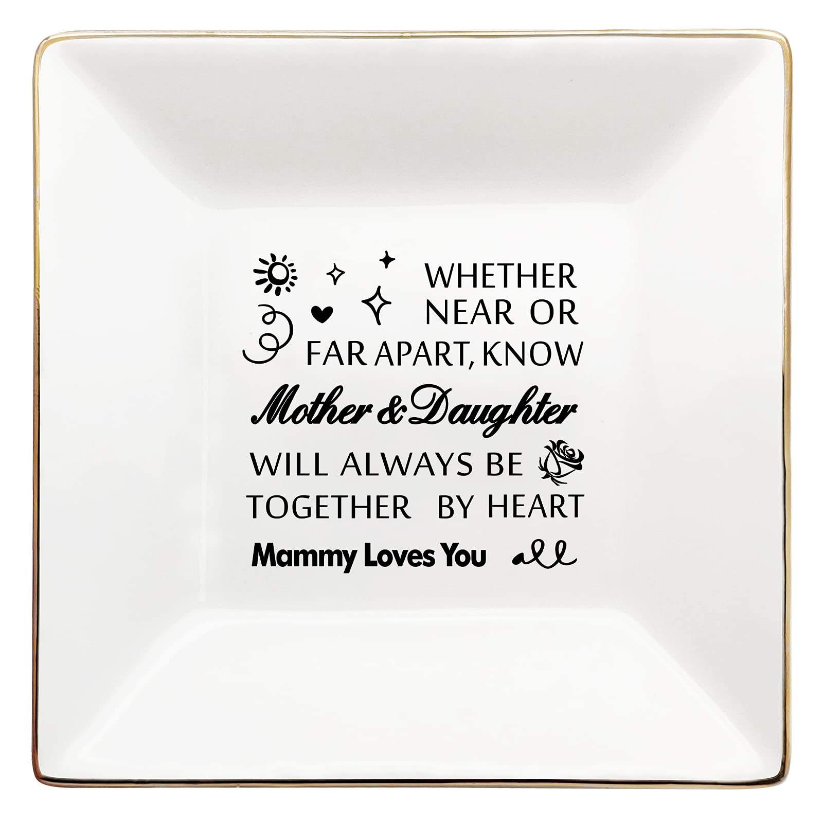 COMISAN Jewelry Dish Tray - Elegant Gift for Daughter, Mother's Day, Birthday & Wedding - Perfect for Jewelry Storage, Ring Holder & Home Decor
