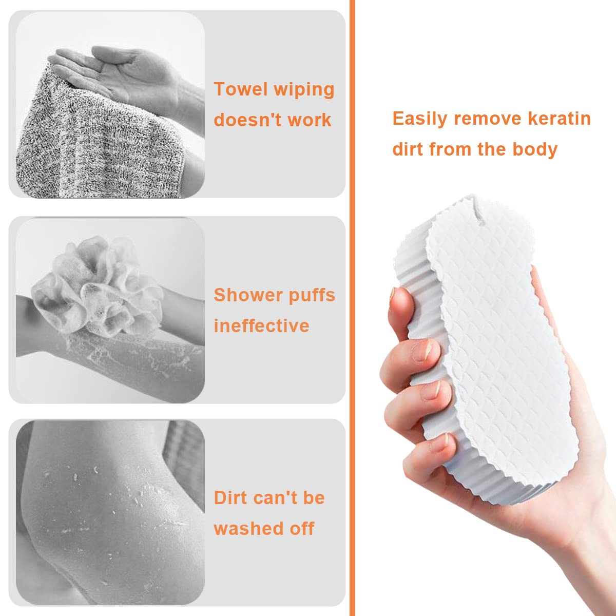 2 Pack Ultra Soft Exfoliating Bath Sponge - Reusable Body Scrubber for Dead Skin Removal with Lanyard - Gentle Shower Sponge for Adults, Kids & Elderly - Perfect for Sensitive Skin & Daily Exfoliation