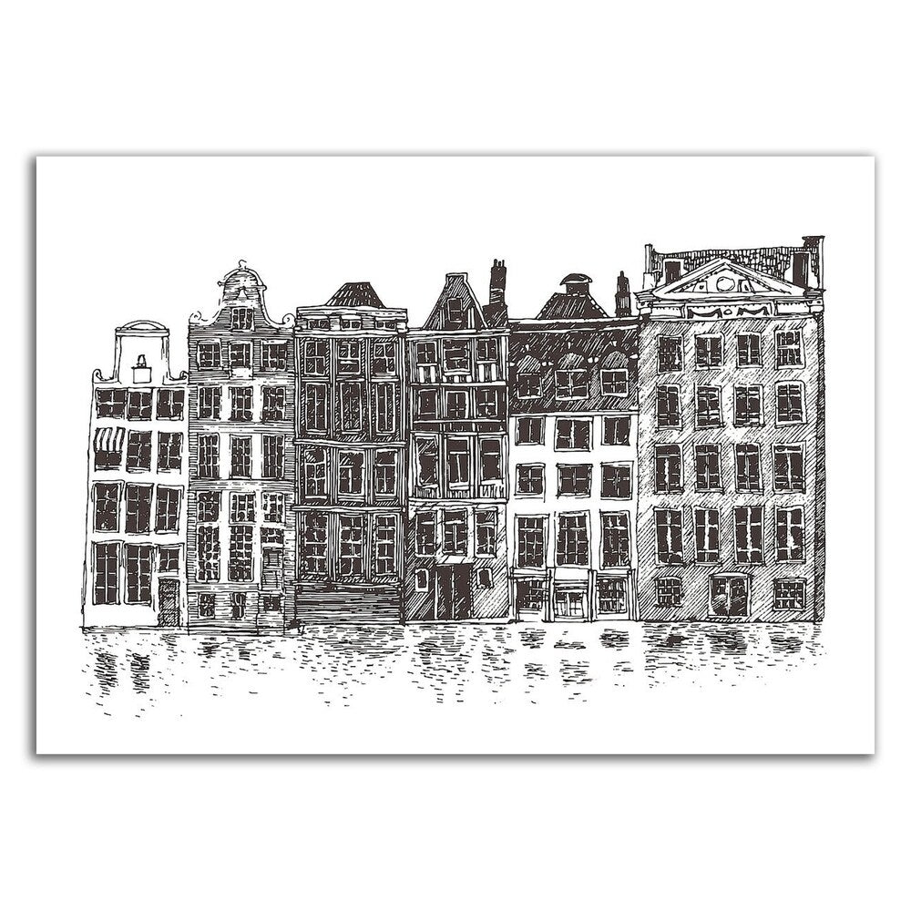 Amsterdam II by Incado - Premium Canvas Wall Art Print - Framed Ready to Hang - Perfect for Living Room, Bedroom & Office Decor