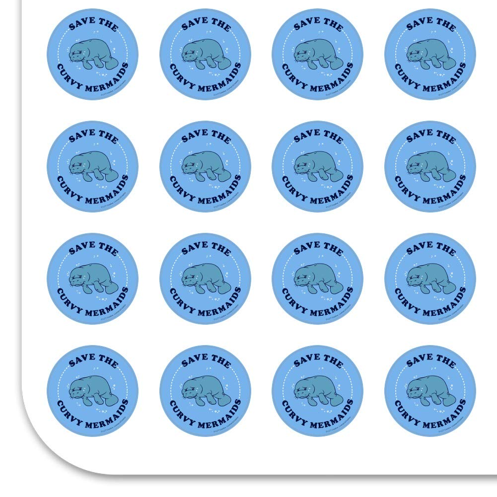 Save The Curvy Mermaids Manatee Stickers - Funny Humor Planner & Scrapbooking Decals for Journals, Calendars, DIY Crafts - Perfect for Bullet Journals, Scrapbooks, and Creative Projects
