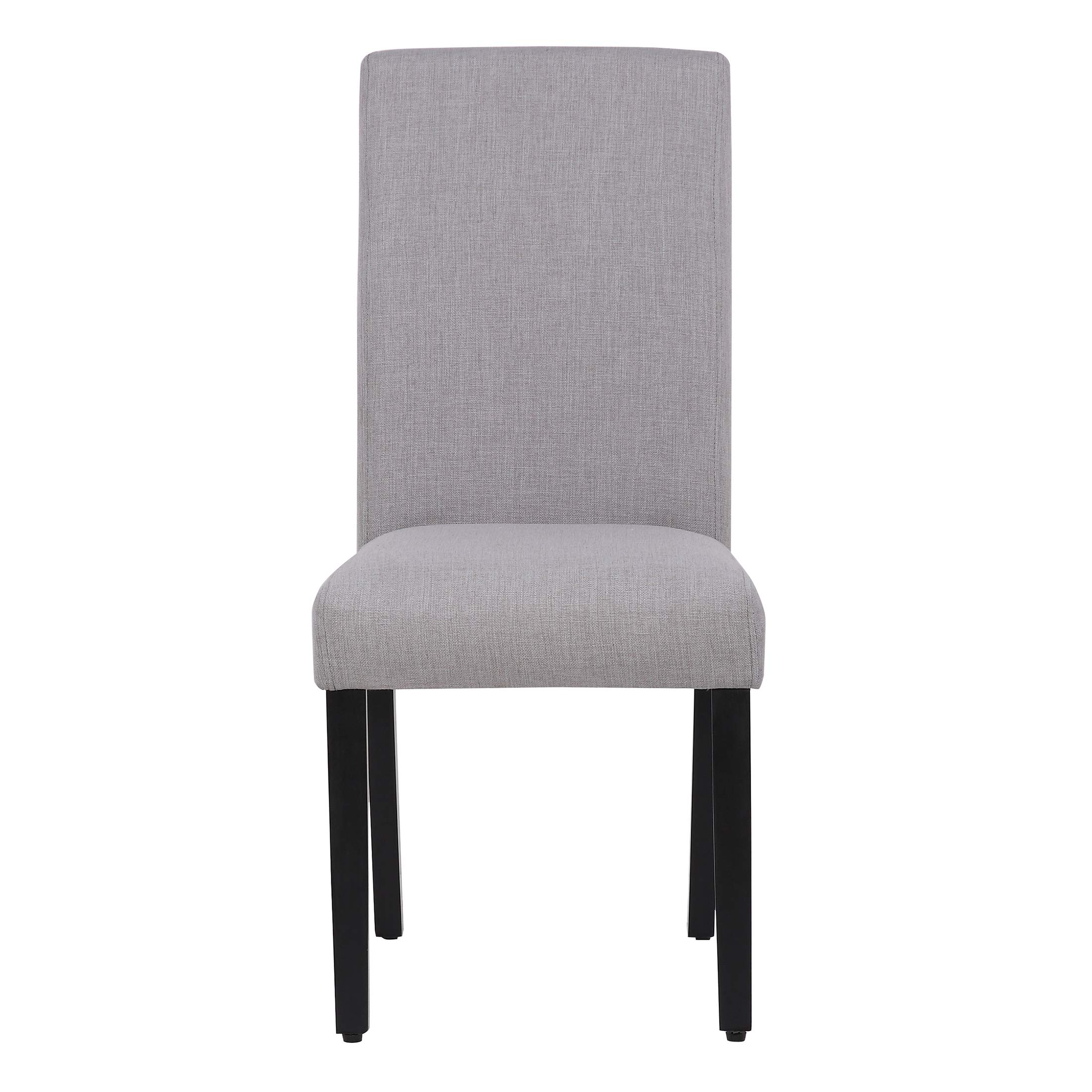 WestinTrends Linox Upholstered Dining Room Chairs Set of 2 - Modern Parsons Kitchen Chairs with Solid Wood Legs & Linen Fabric, Gray - Perfect for Dining Tables & Home Decor