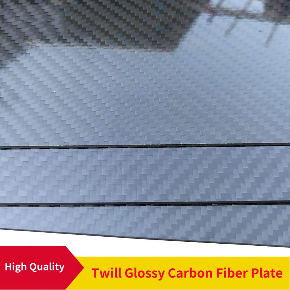 3K Carbon Fiber Plate Panel Sheet - 300mm x 400mm x 3.5mm - 100% Carbon Fiber Laminate for CNC Machining, Drone Parts & DIY Projects - Twill Weave with Glossy Surface - Perfect for Aerospace, Automotive & RC Hobby Applications