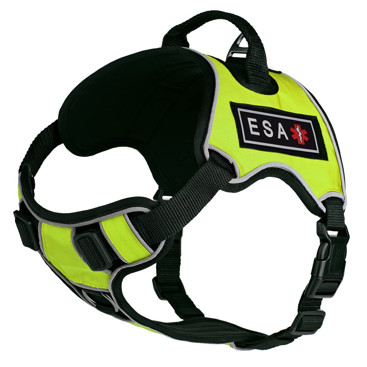No-Pull Dog Harness with Reflective Patches & Quick Release Buckles - Soft Comfortable Vest for Medium Dogs (21-25 inches) - Perfect for Walking, Training & Outdoor Adventures (Green)
