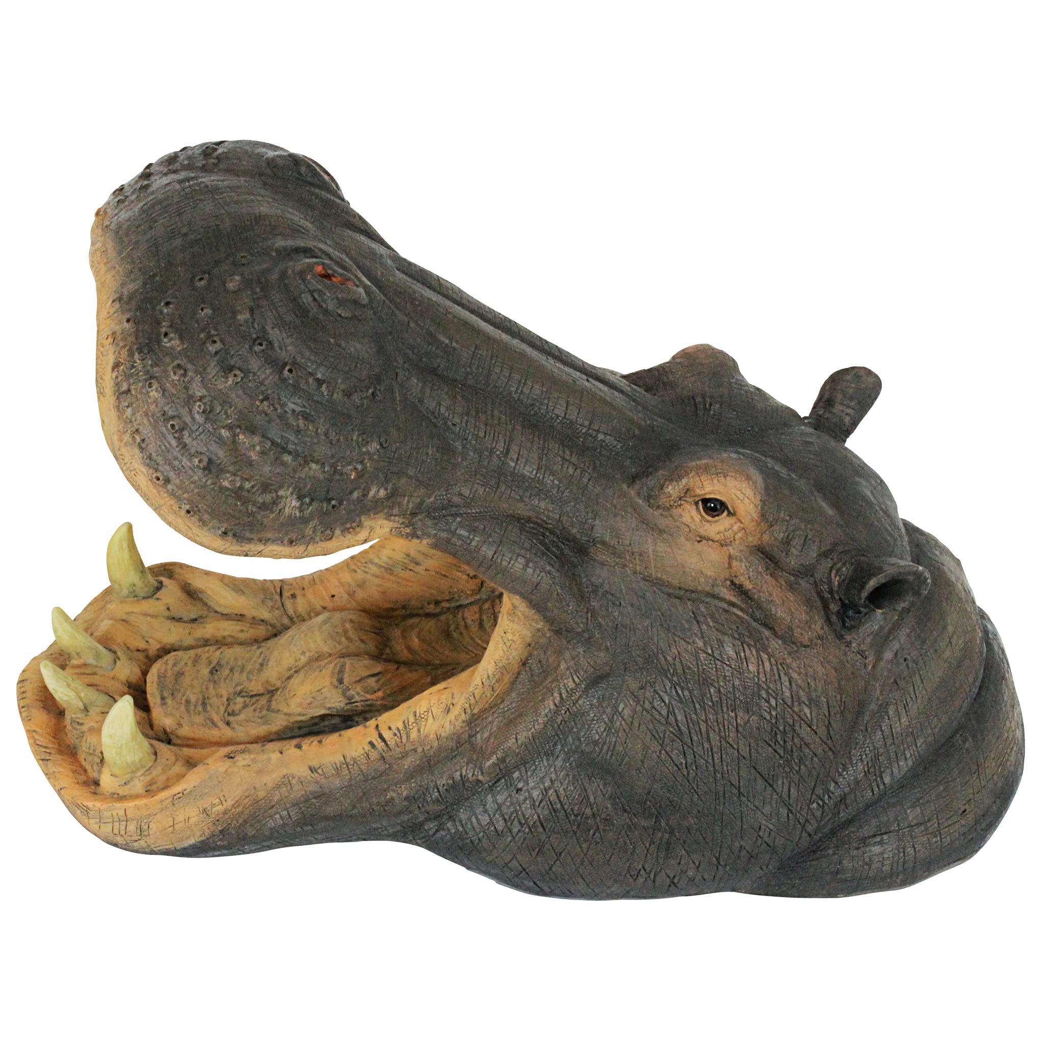 Design Toscano Huey The Hippo Garden Statue - Whimsical Outdoor Decor for Lawn, Patio & Garden - Perfect Animal Sculpture for Backyard, Poolside & Landscaping